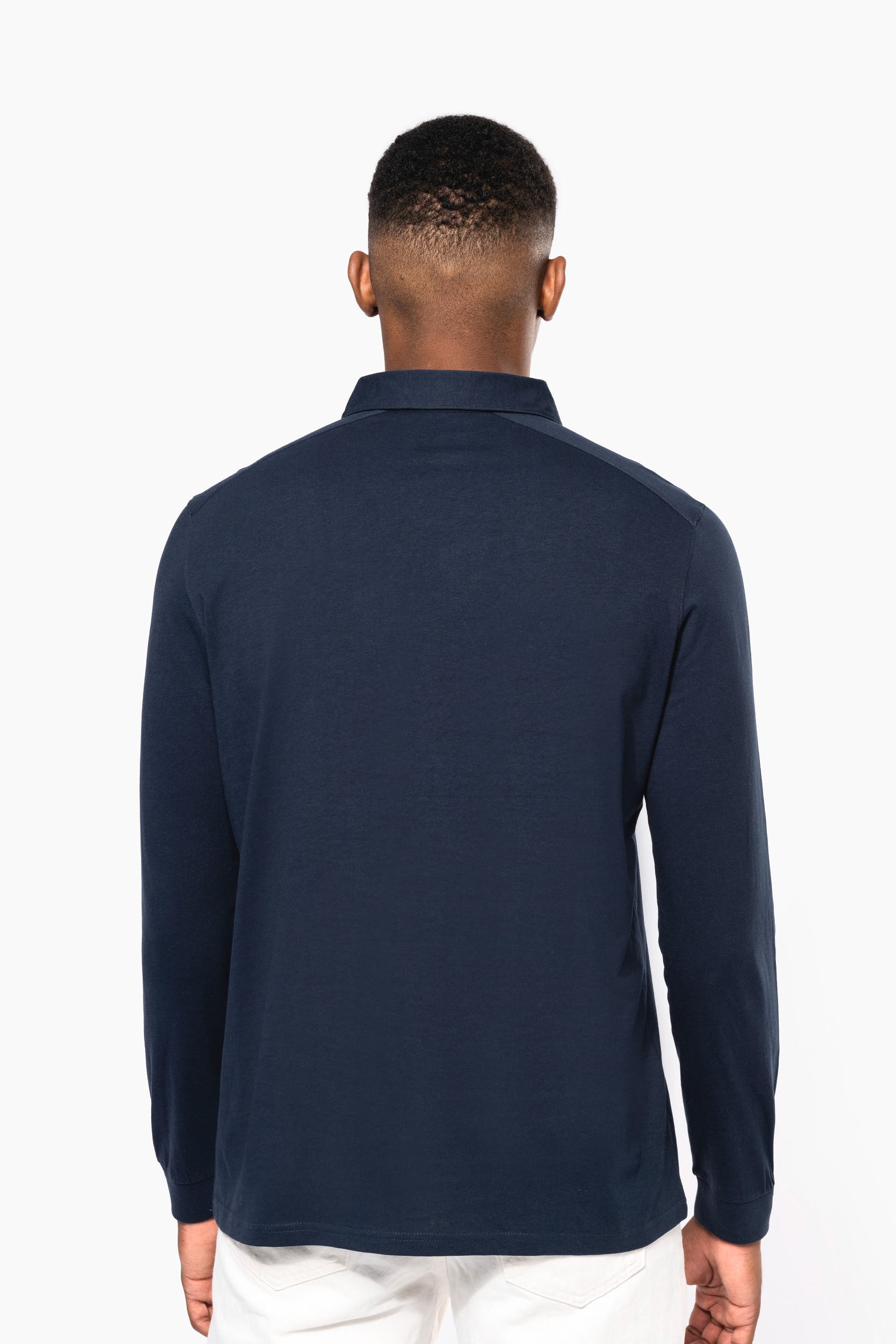 Herenpolo lange mouwen van jersey