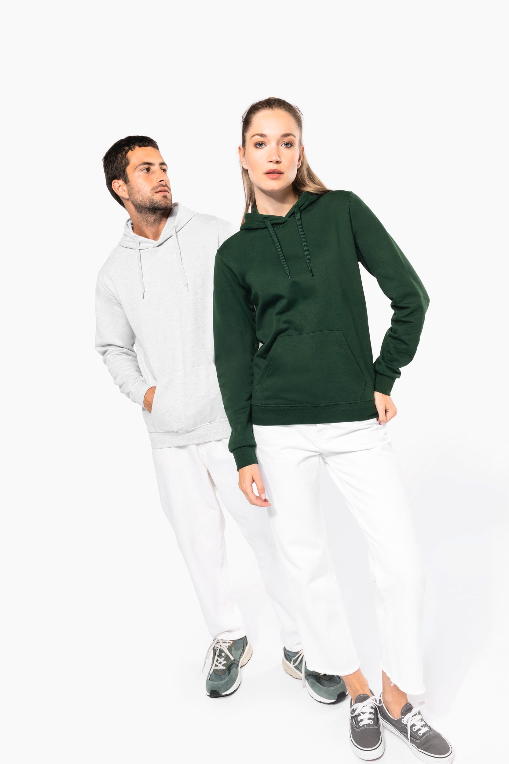 Gerecycled sweater met capuchon uniseks