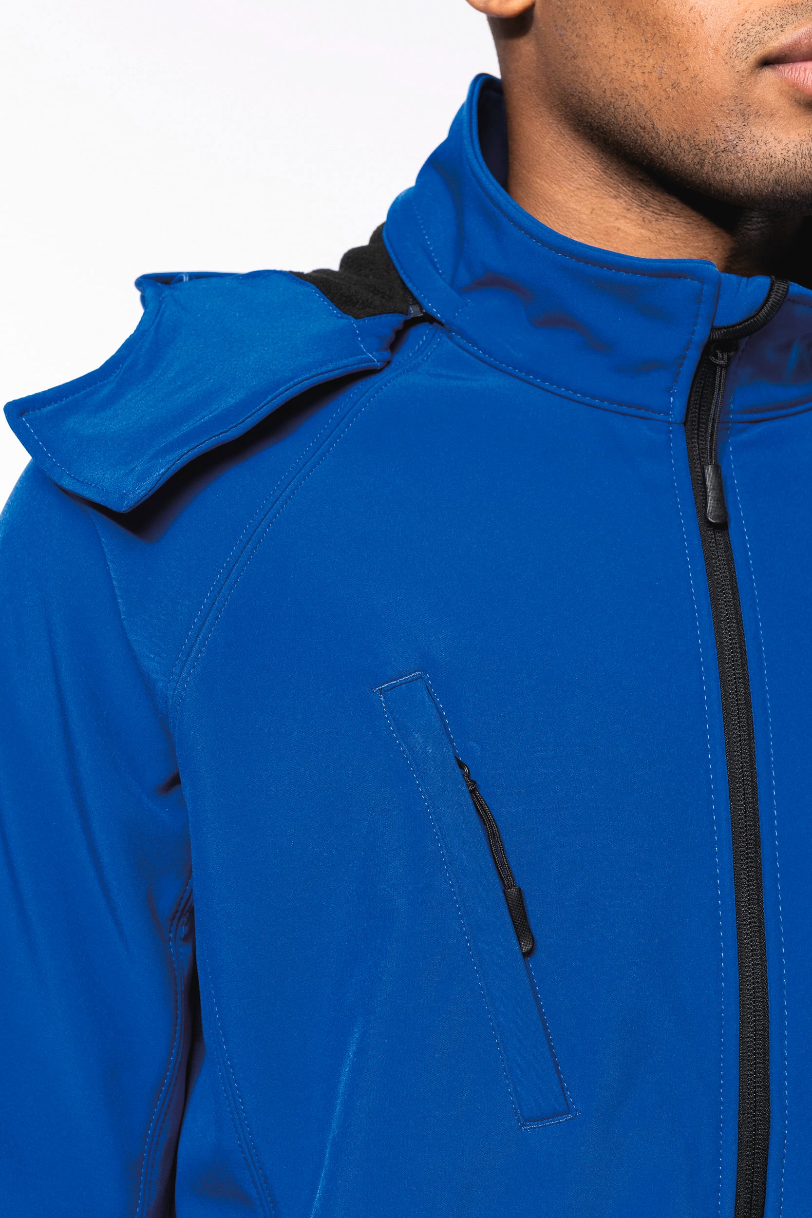 Heren softshell jas met afneembare capuchon