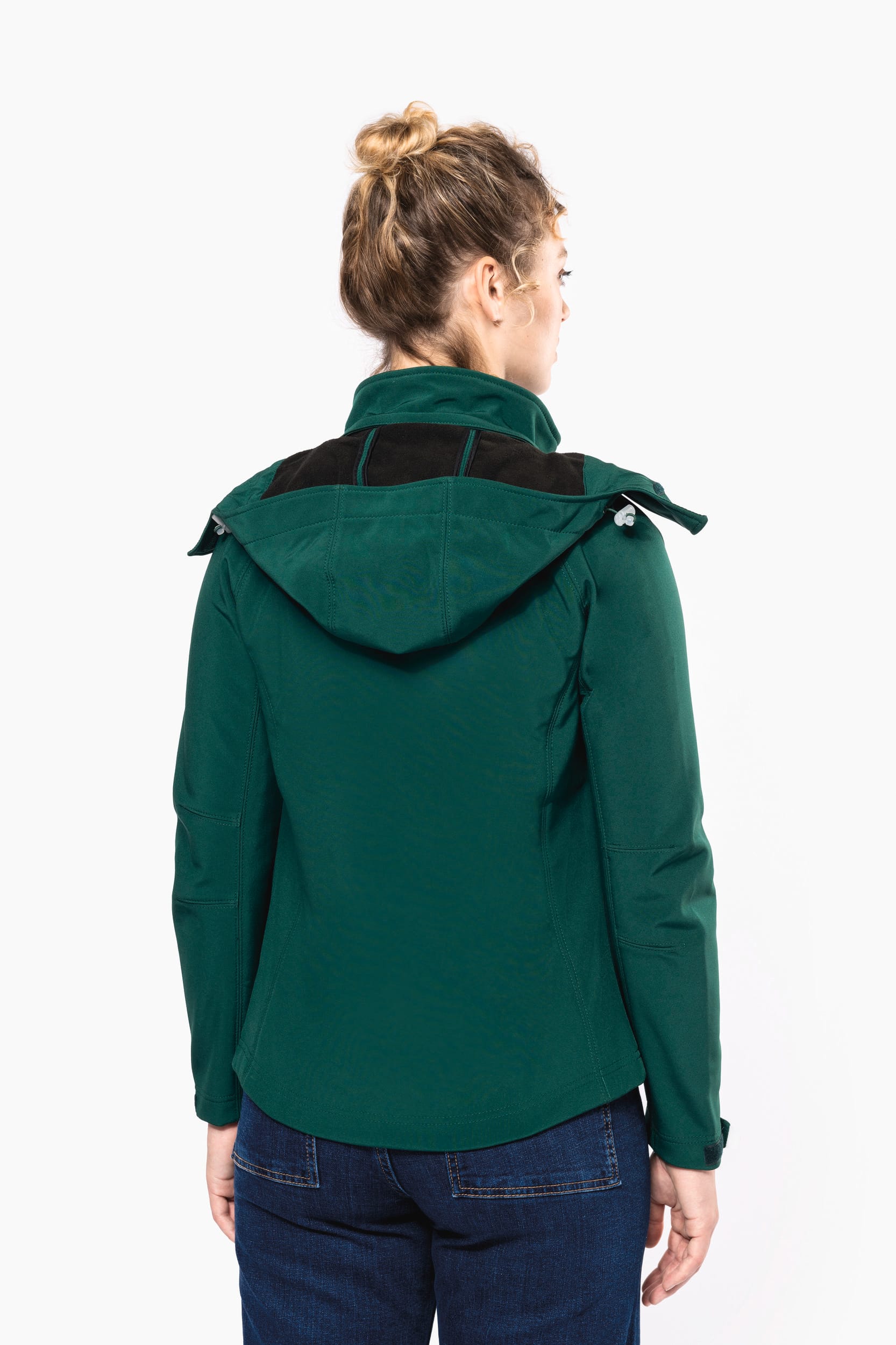 Dames softshell jas met afneembare capuchon