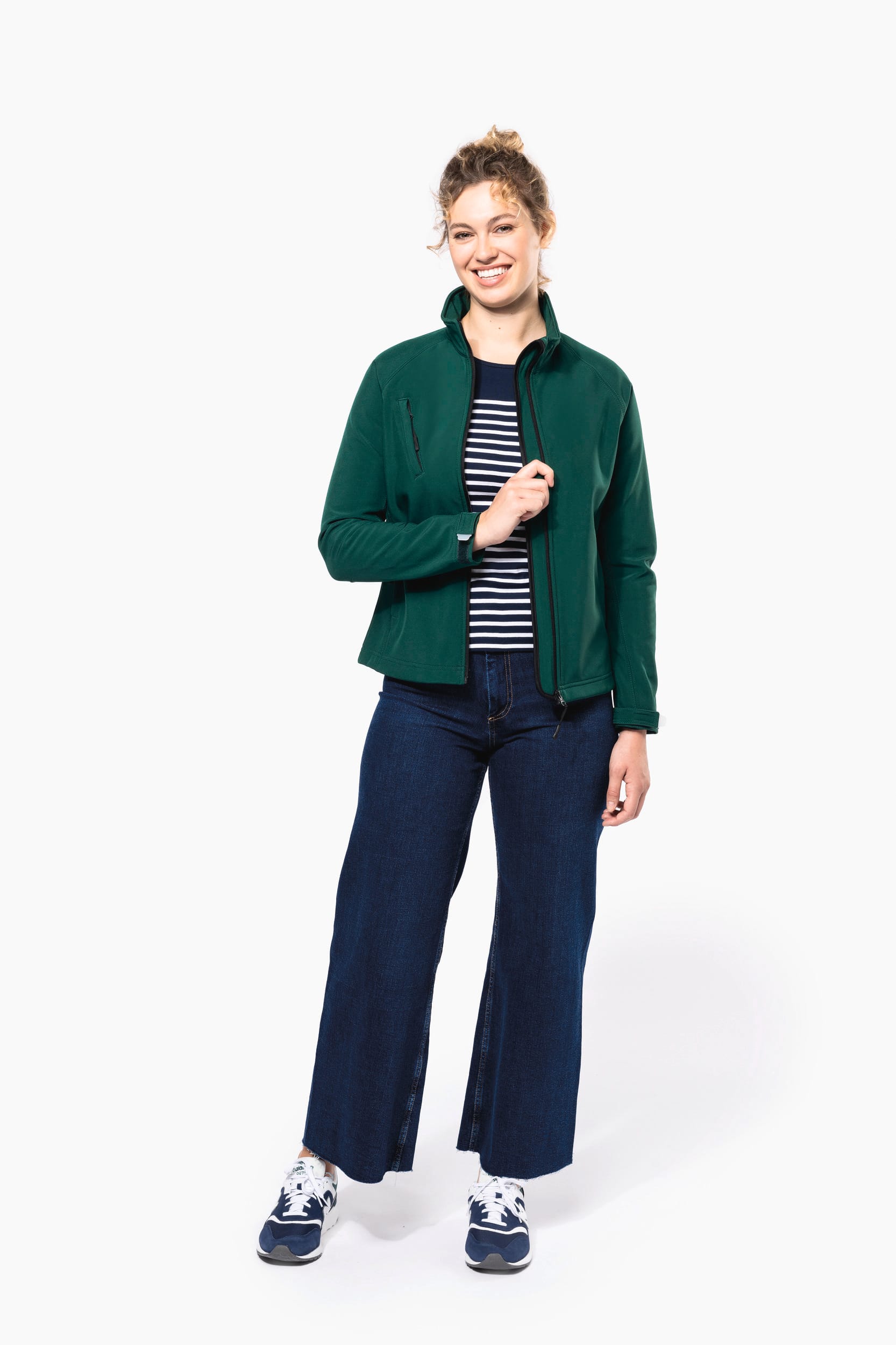 Dames softshell jas met afneembare capuchon