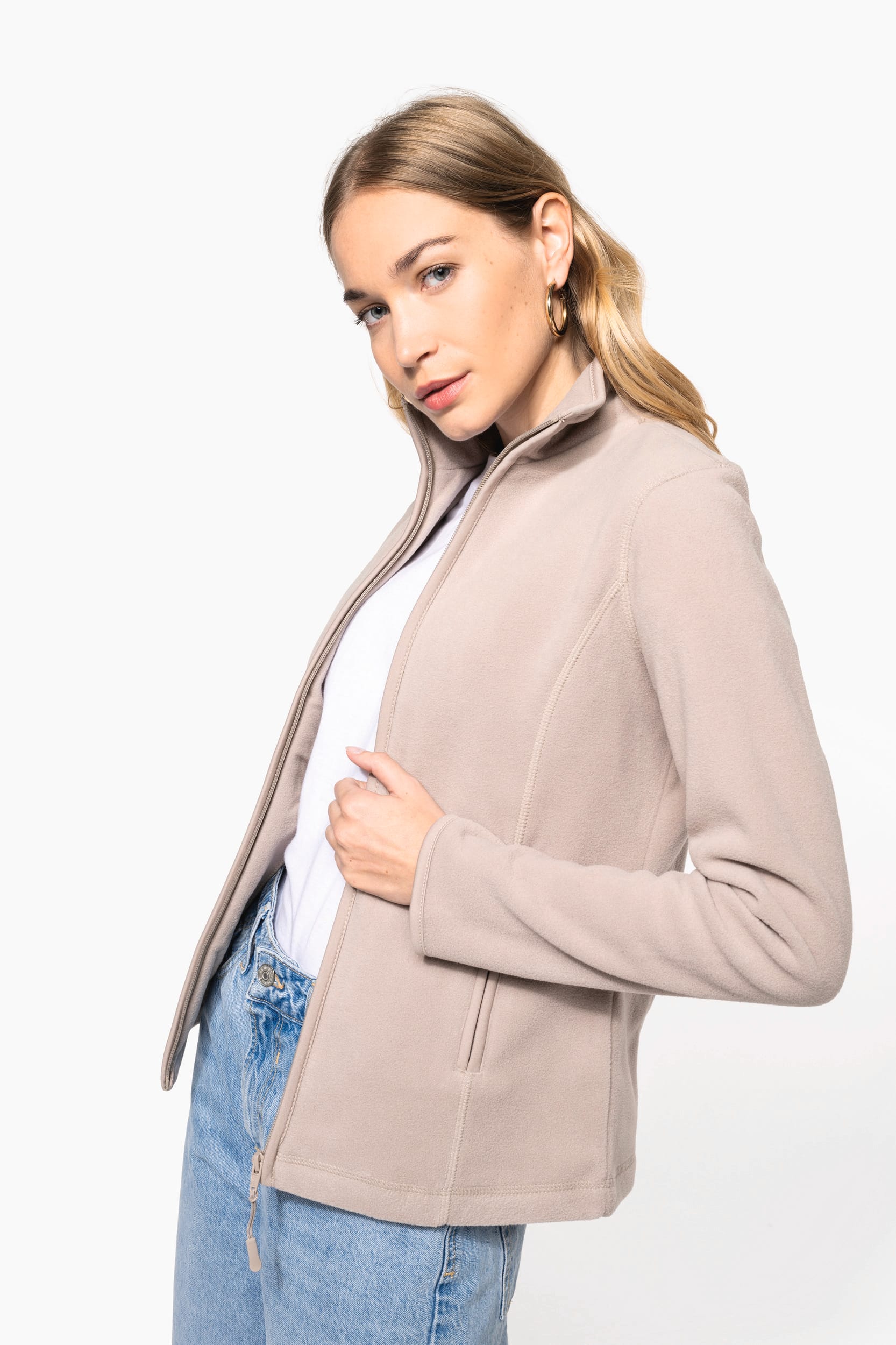 Microfleece met rits dames