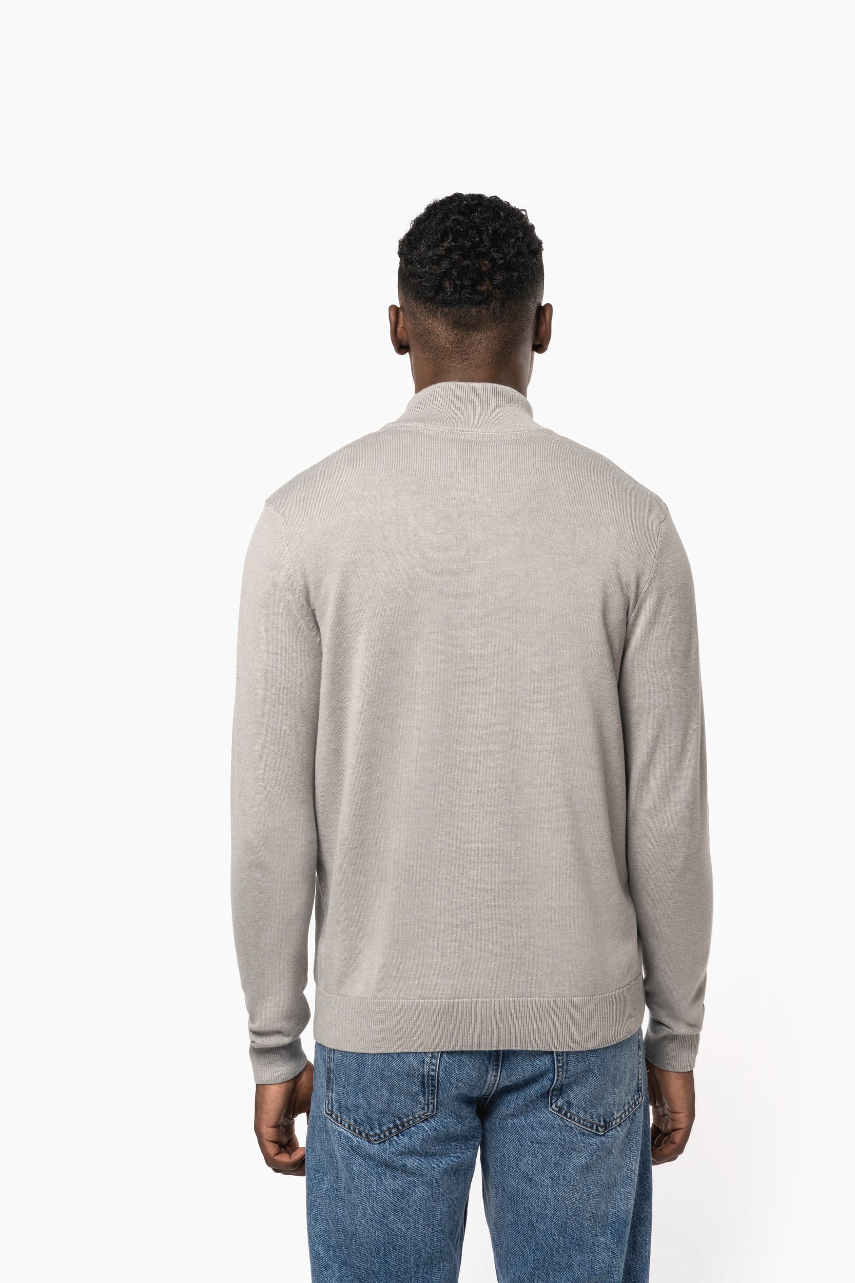 Heren pullover met ritskraag