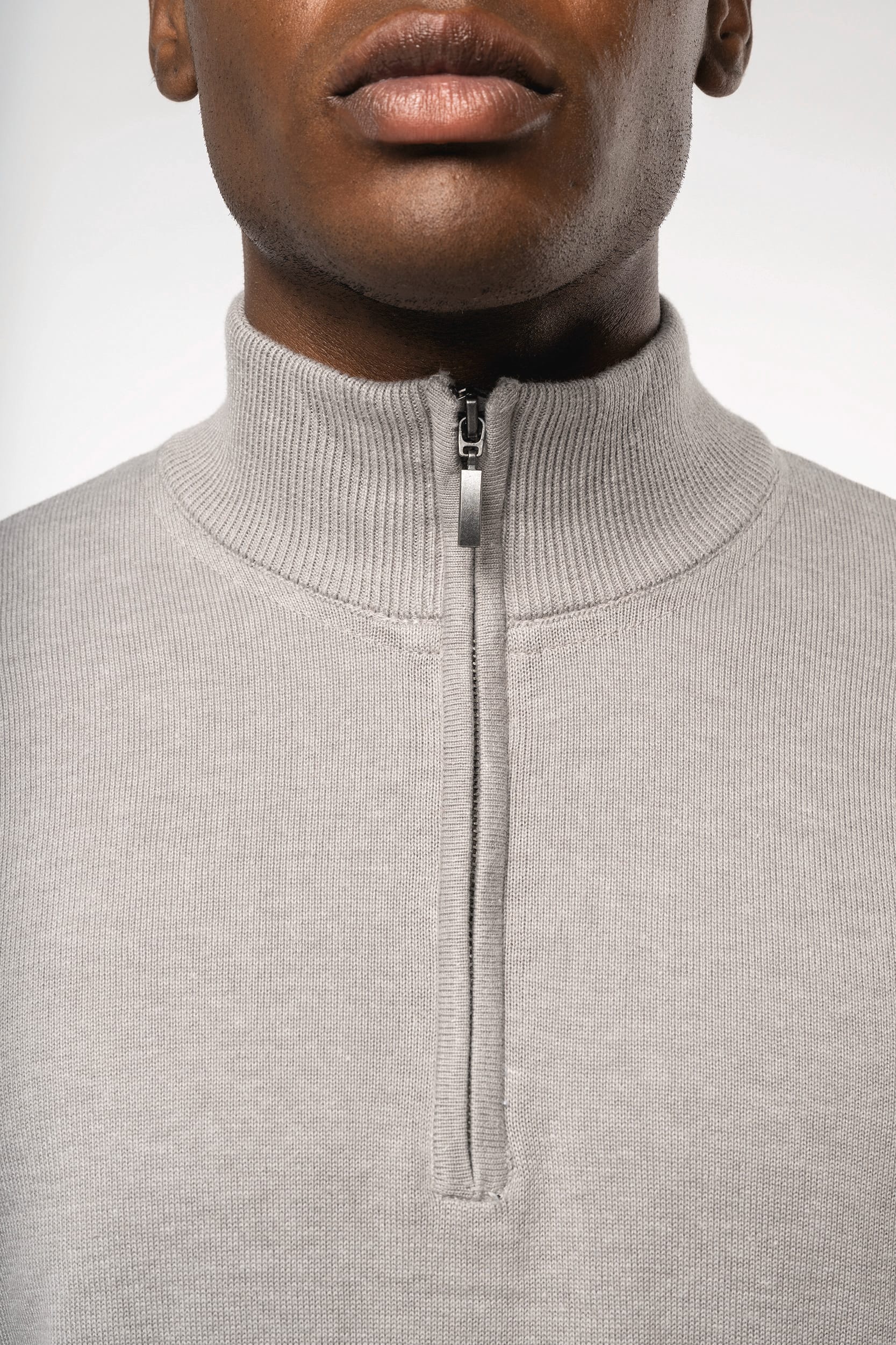Heren pullover met ritskraag