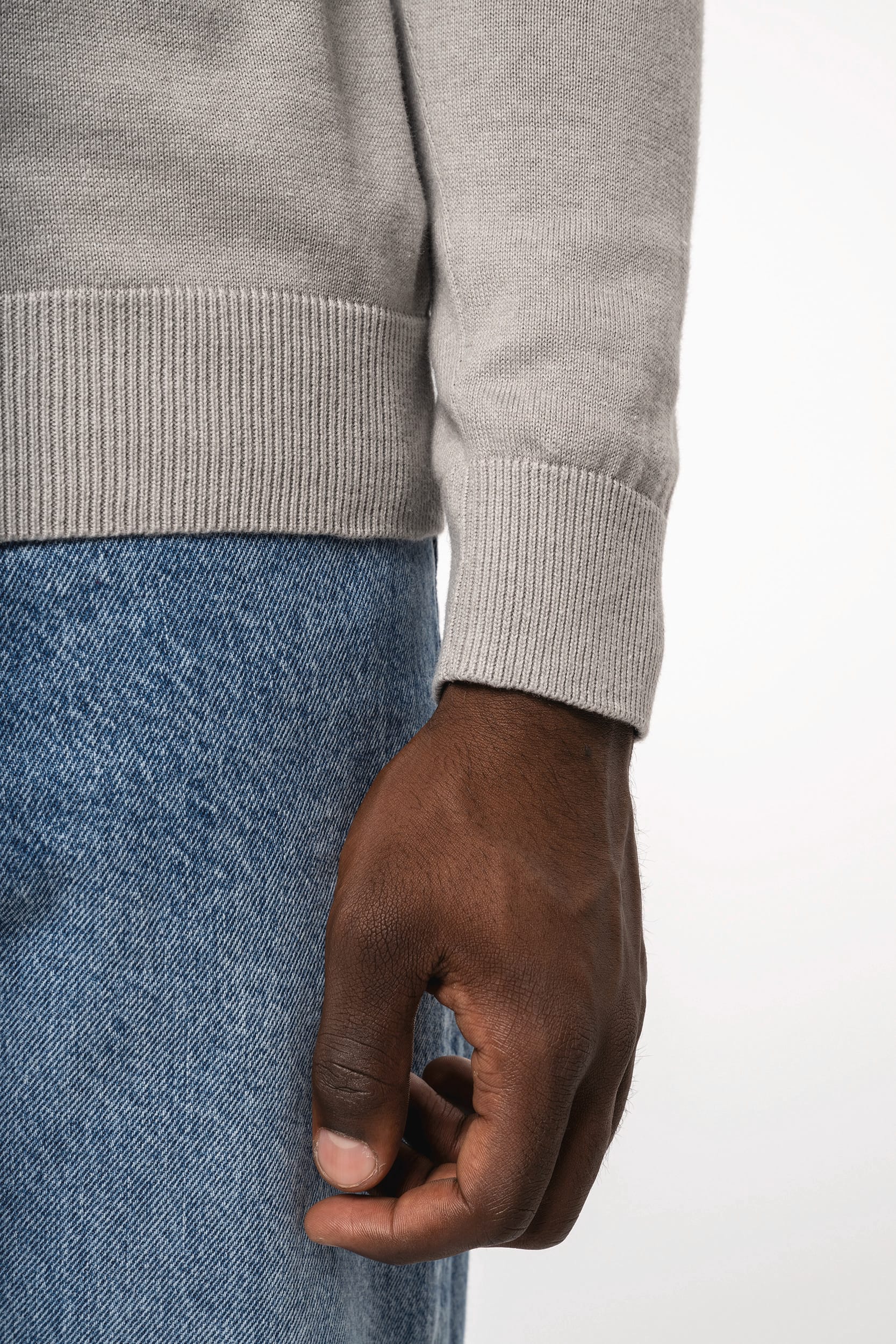 Heren pullover met ritskraag
