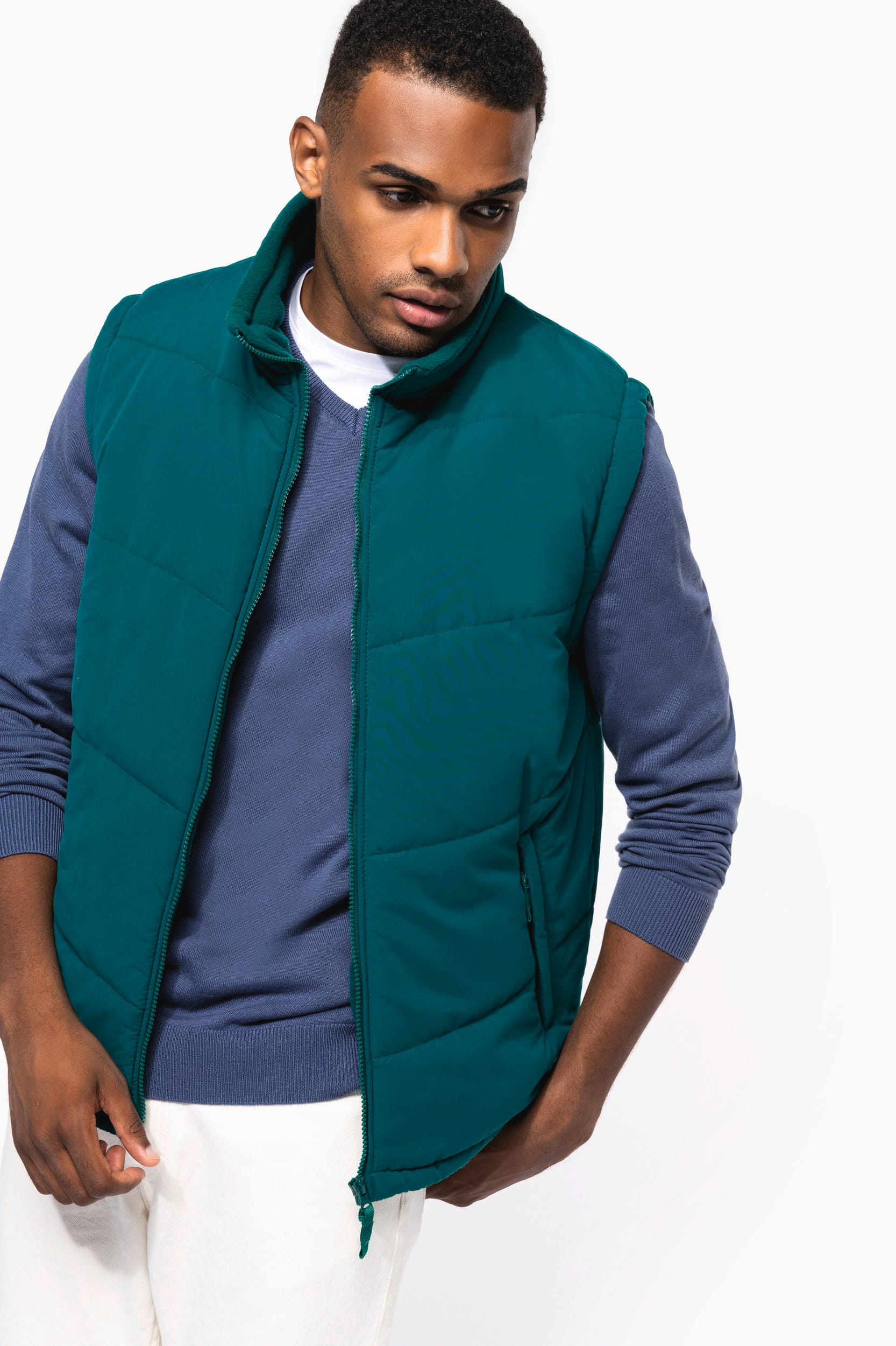 Met fleece gevoerde bodywarmer