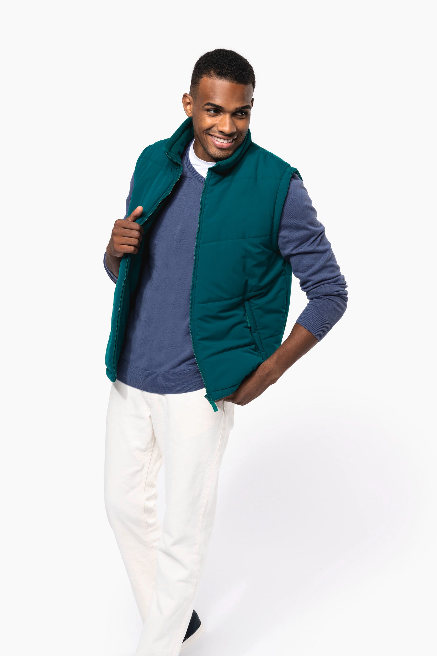Met fleece gevoerde bodywarmer
