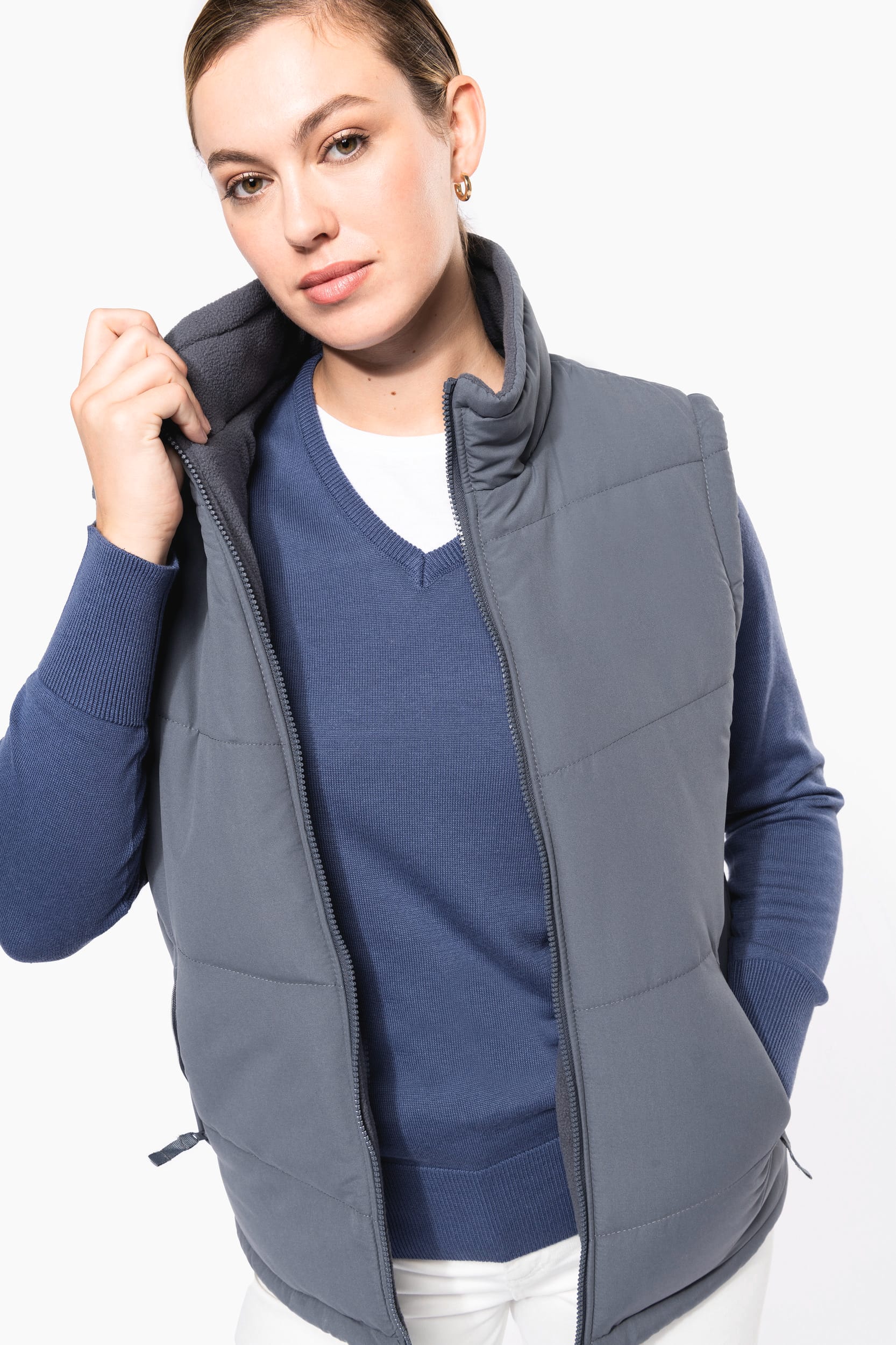 Met fleece gevoerde bodywarmer