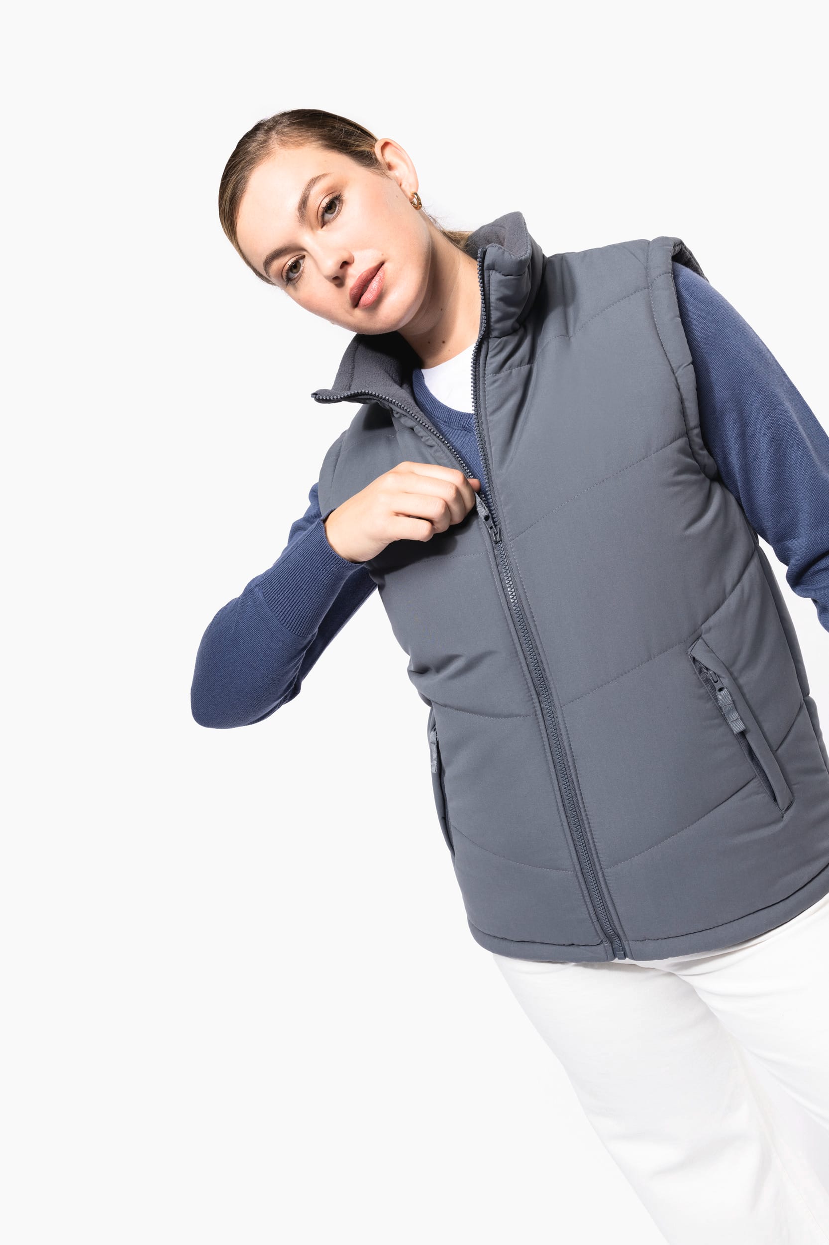 Met fleece gevoerde bodywarmer