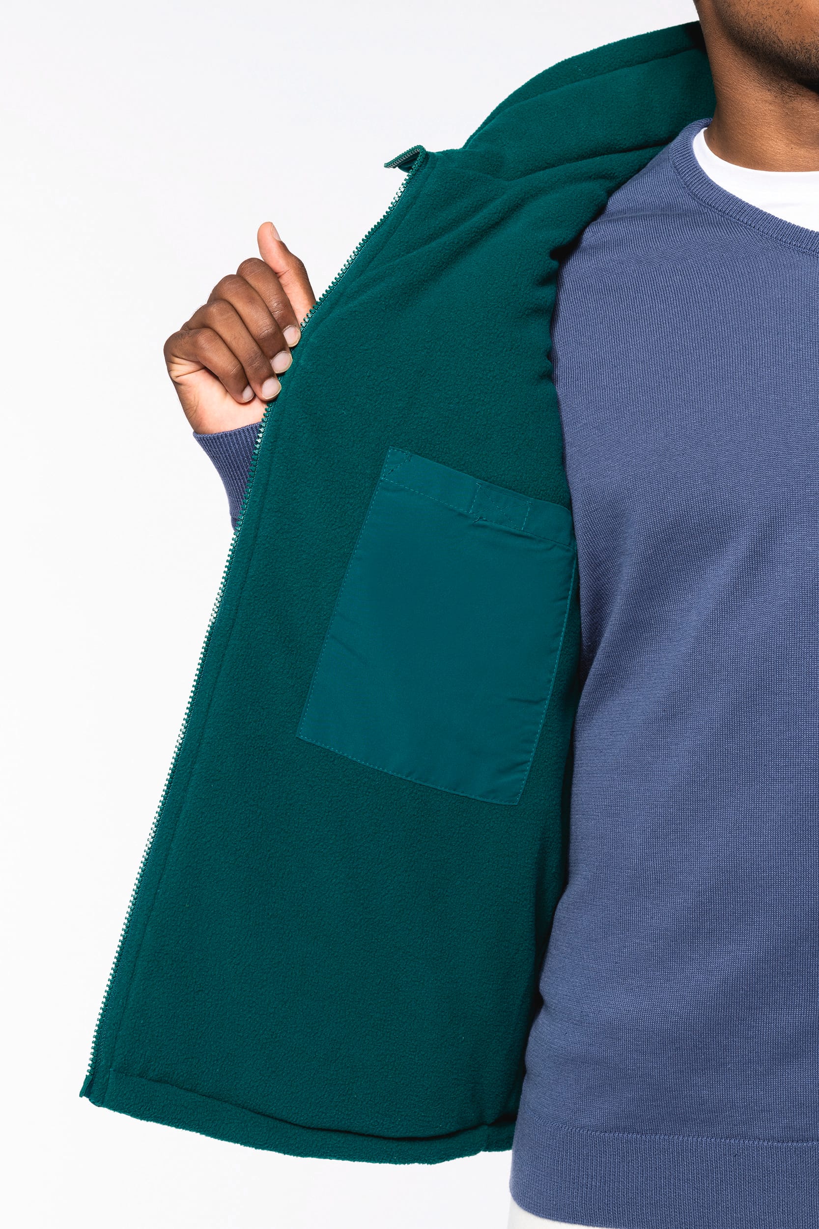 Met fleece gevoerde bodywarmer