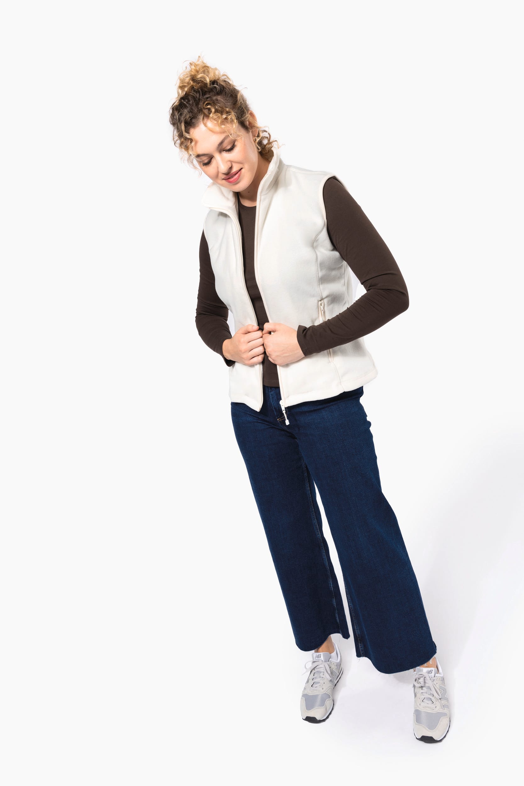 Bodywarmer van microfleece dames