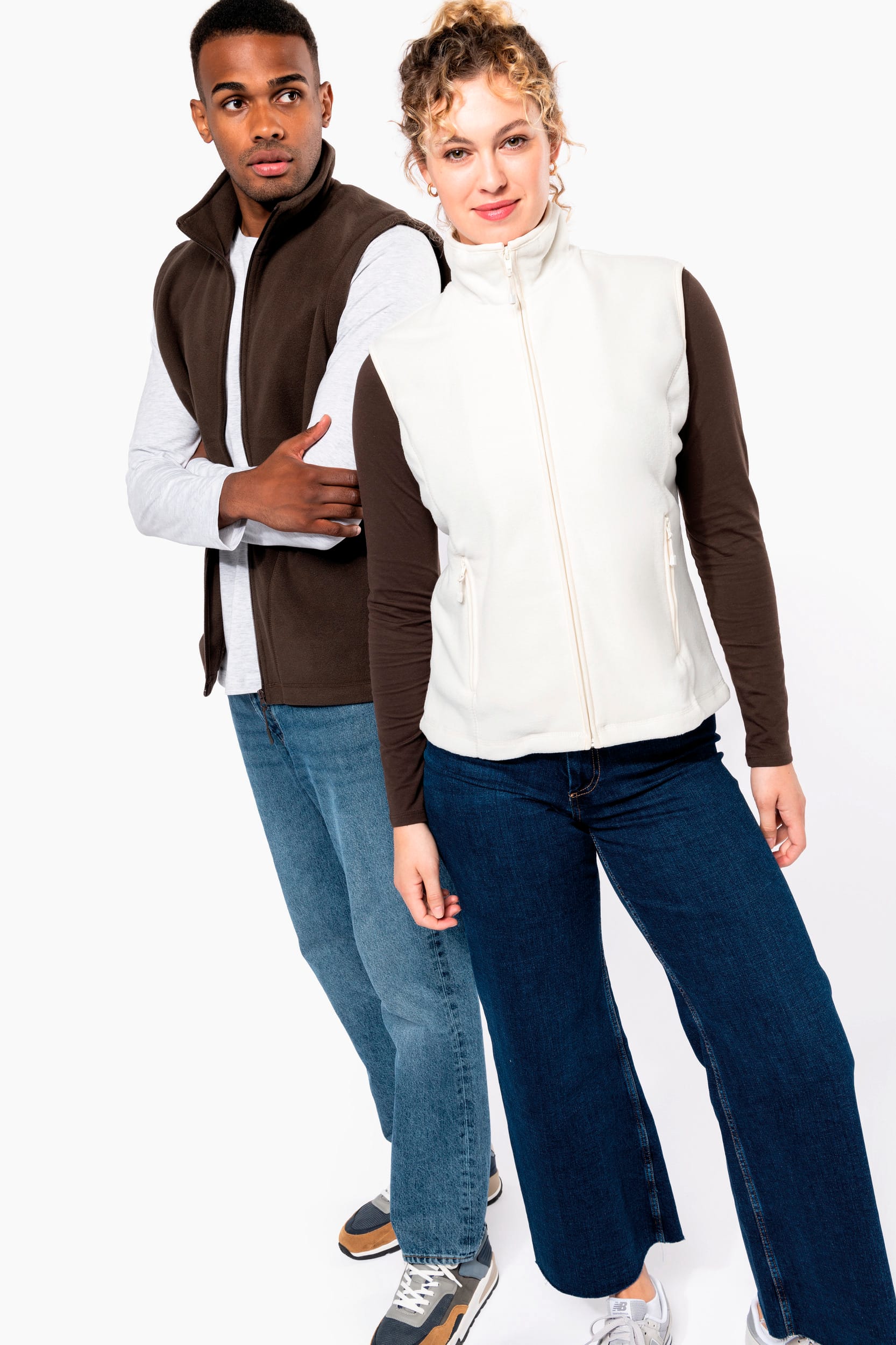 Bodywarmer van microfleece dames