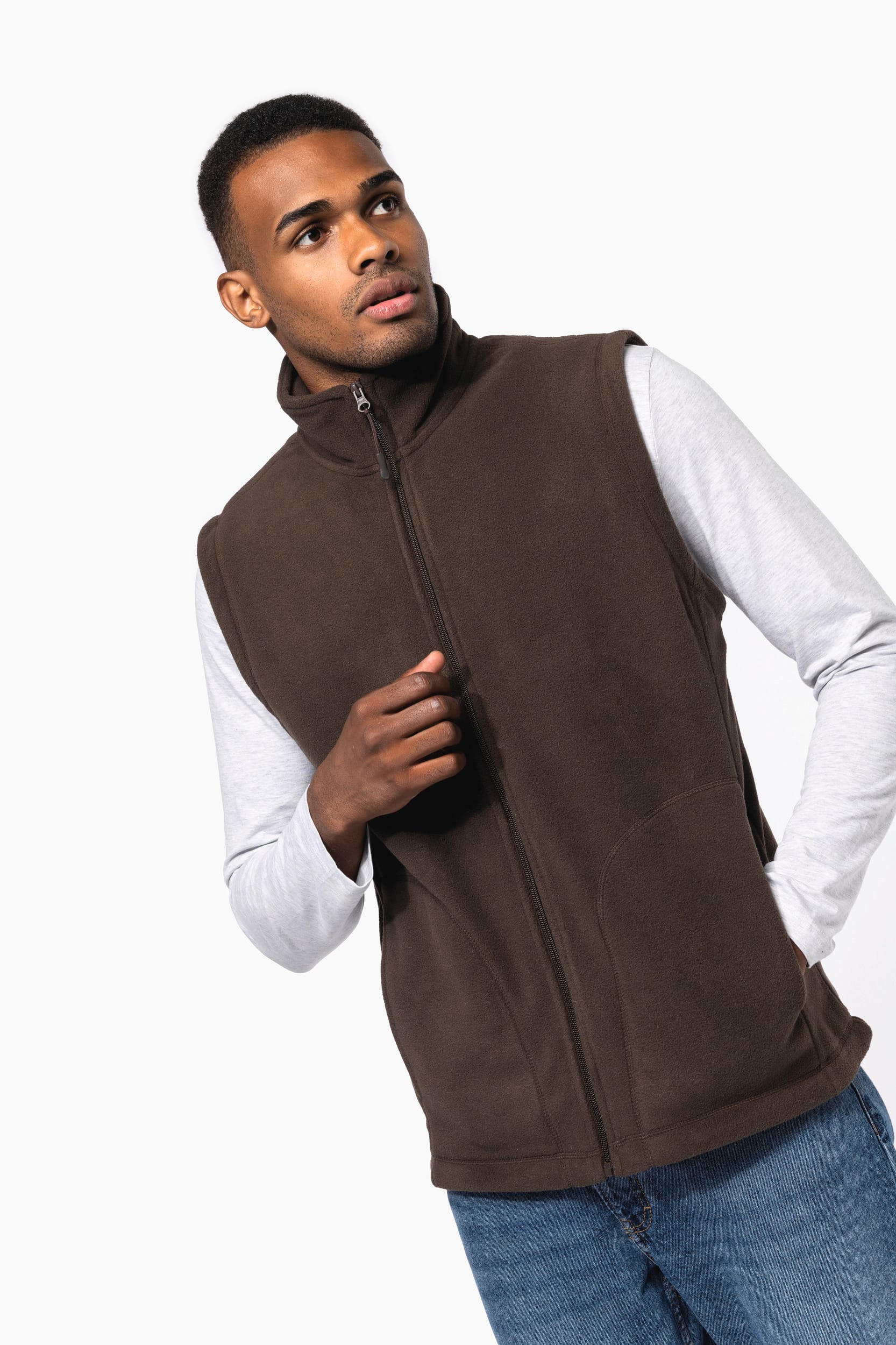 Bodywarmer van microfleece heren