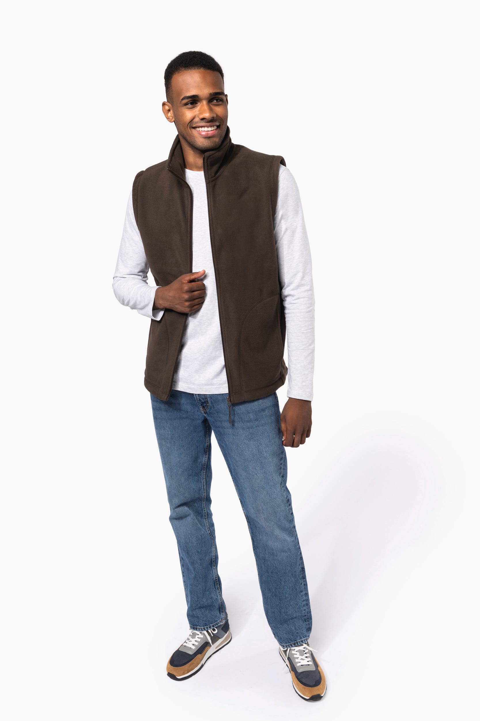 Bodywarmer van microfleece heren