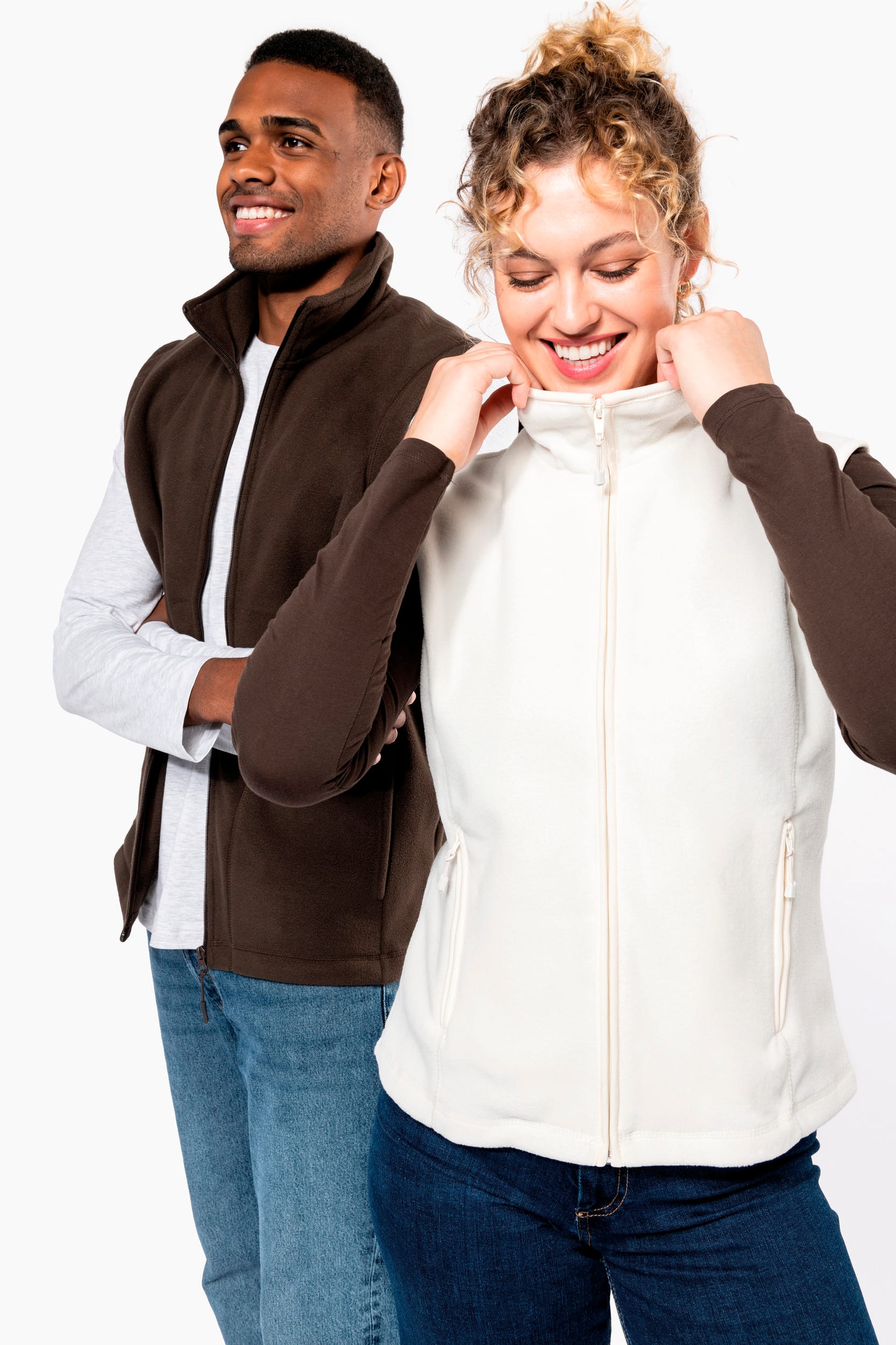 Bodywarmer van microfleece heren