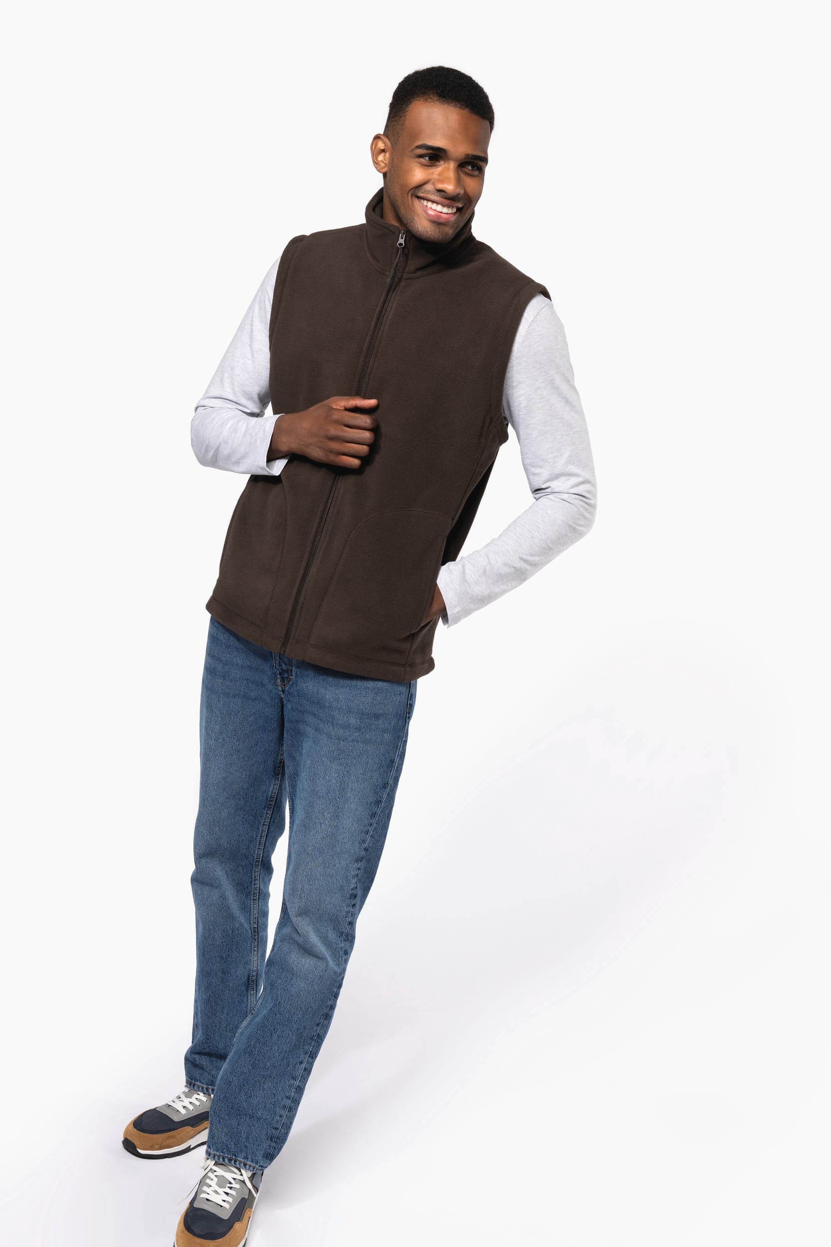Bodywarmer van microfleece heren