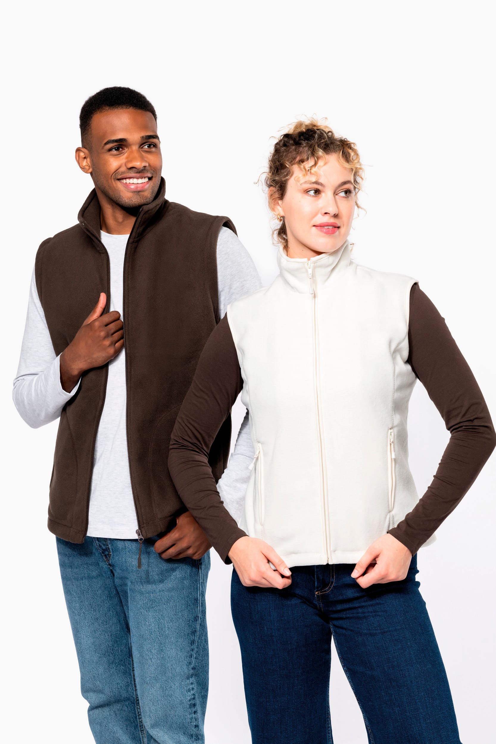 Bodywarmer van microfleece heren