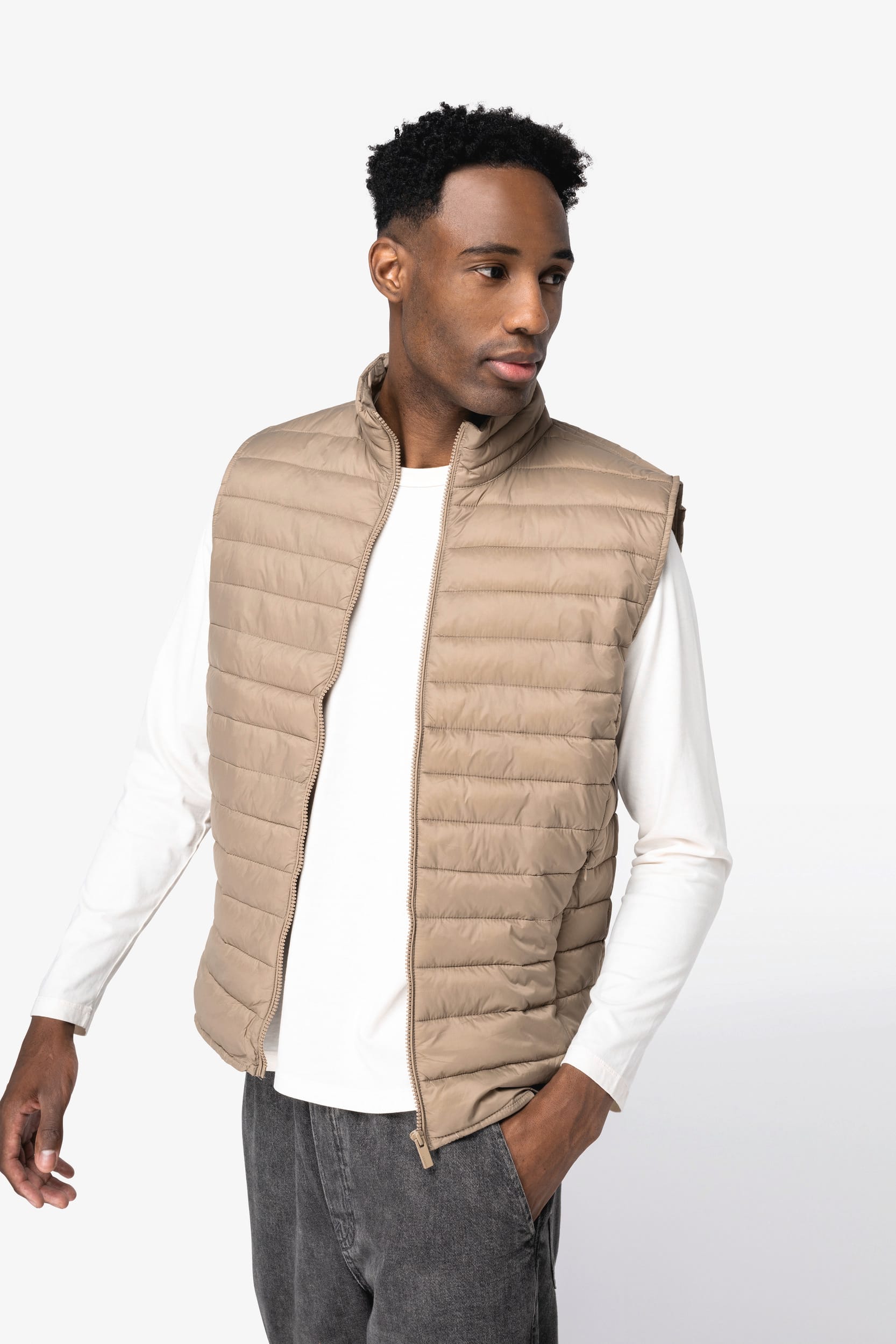 Ecologische lichte bodywarmer voor heren