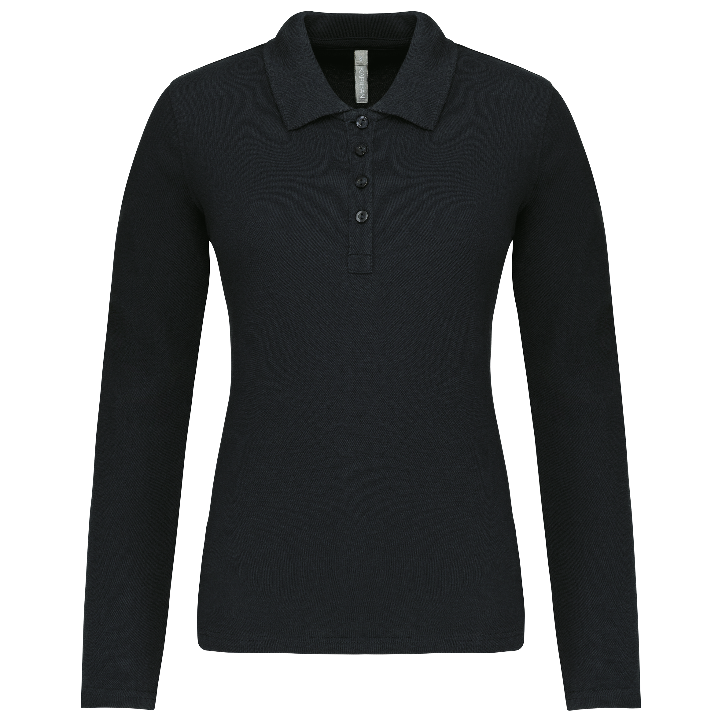 Piqué-damespolo lange mouwen