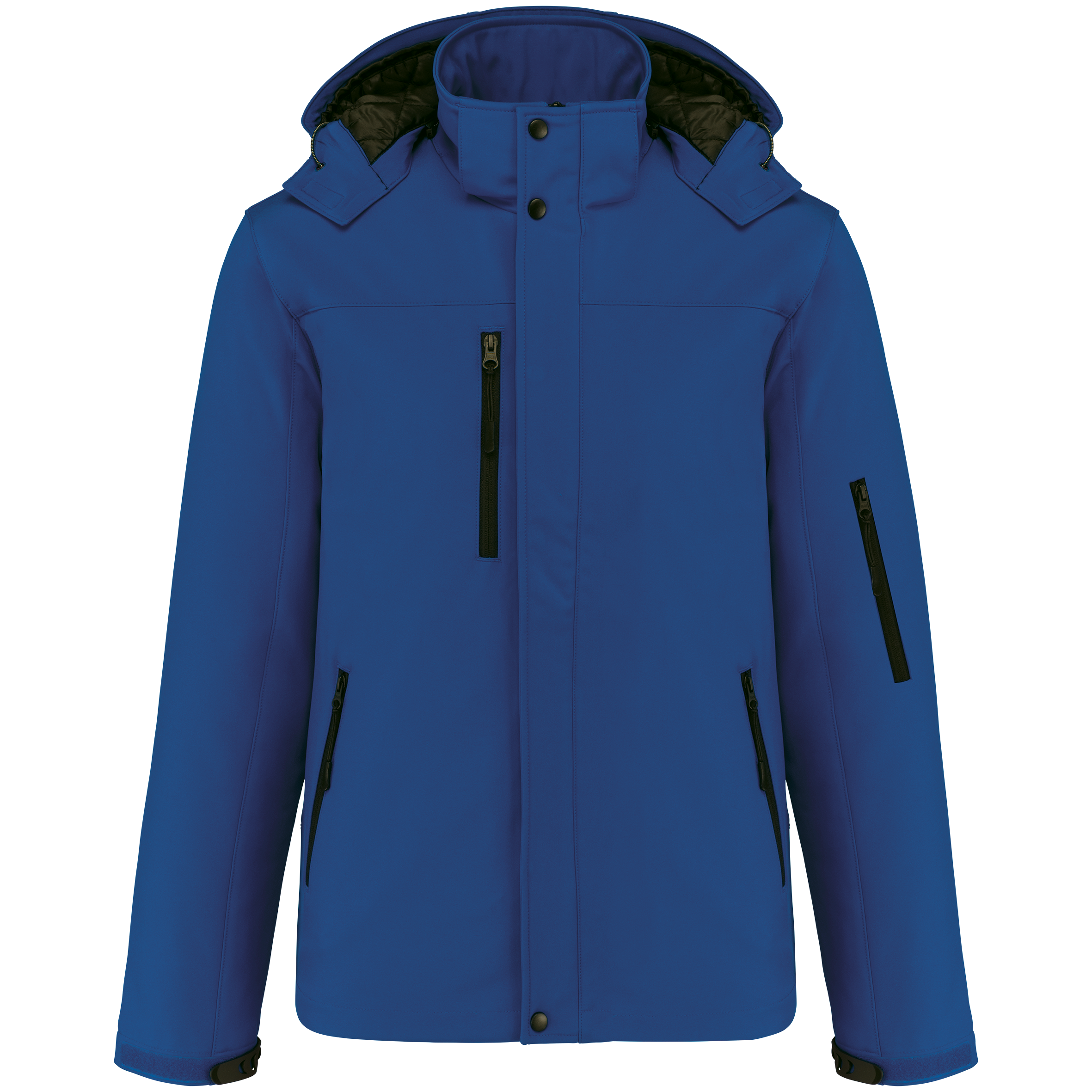 Gewatteerde softshell herenparka met capuchon