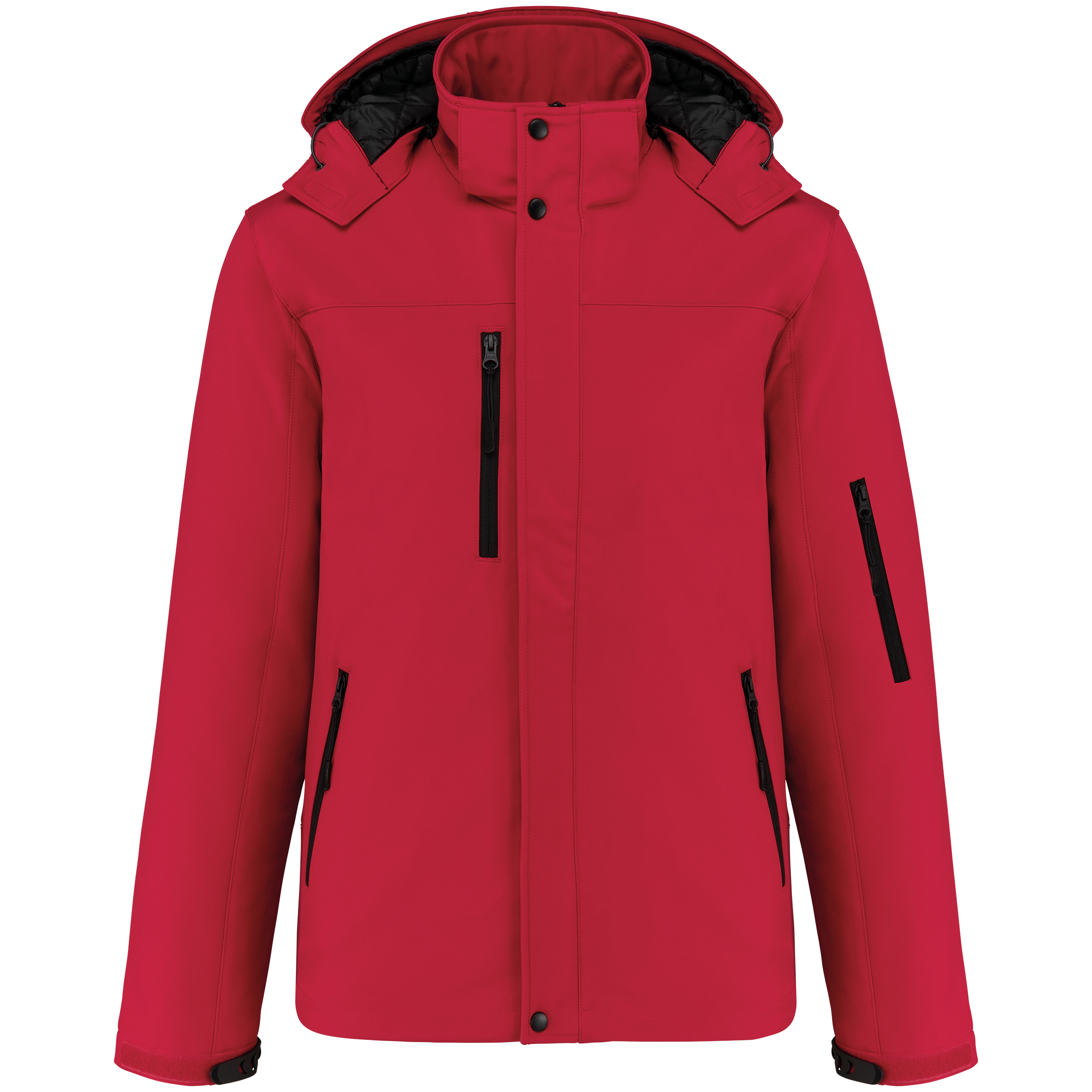 Gewatteerde softshell herenparka met capuchon