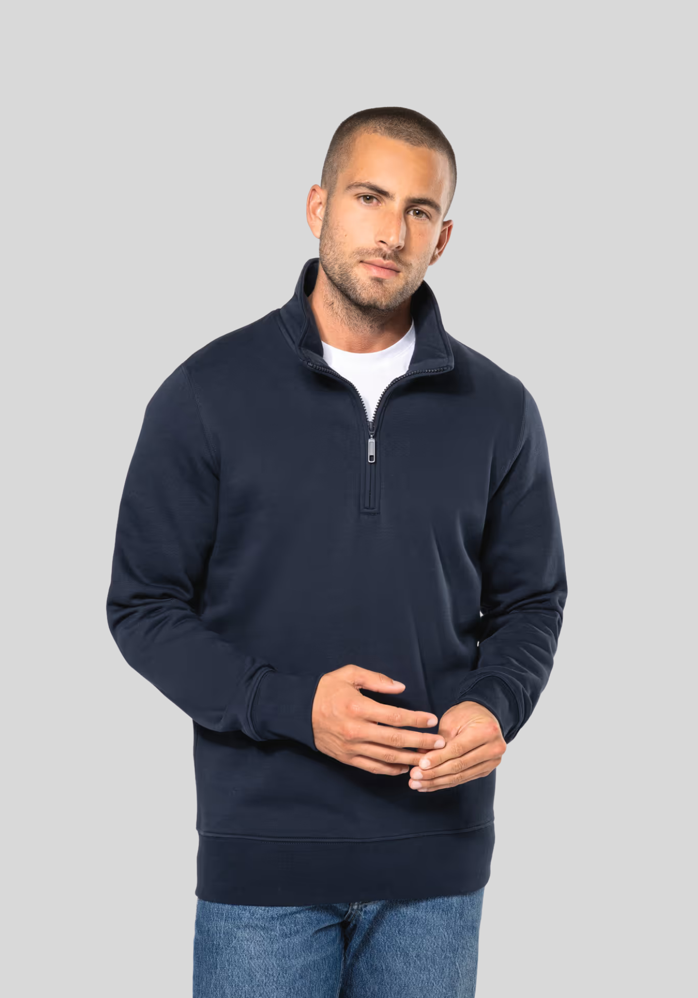 Sweater met ritskraag