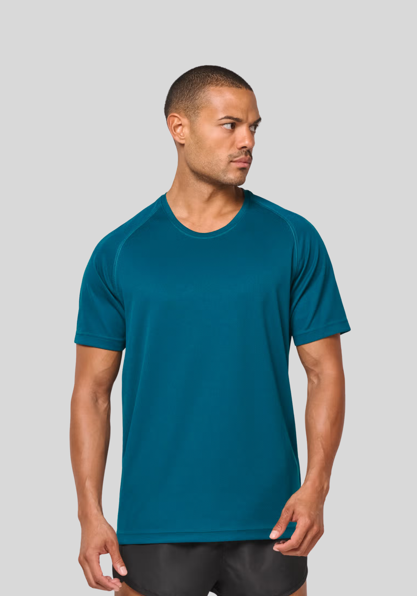 Gerecycled herensport-T-shirt met ronde hals