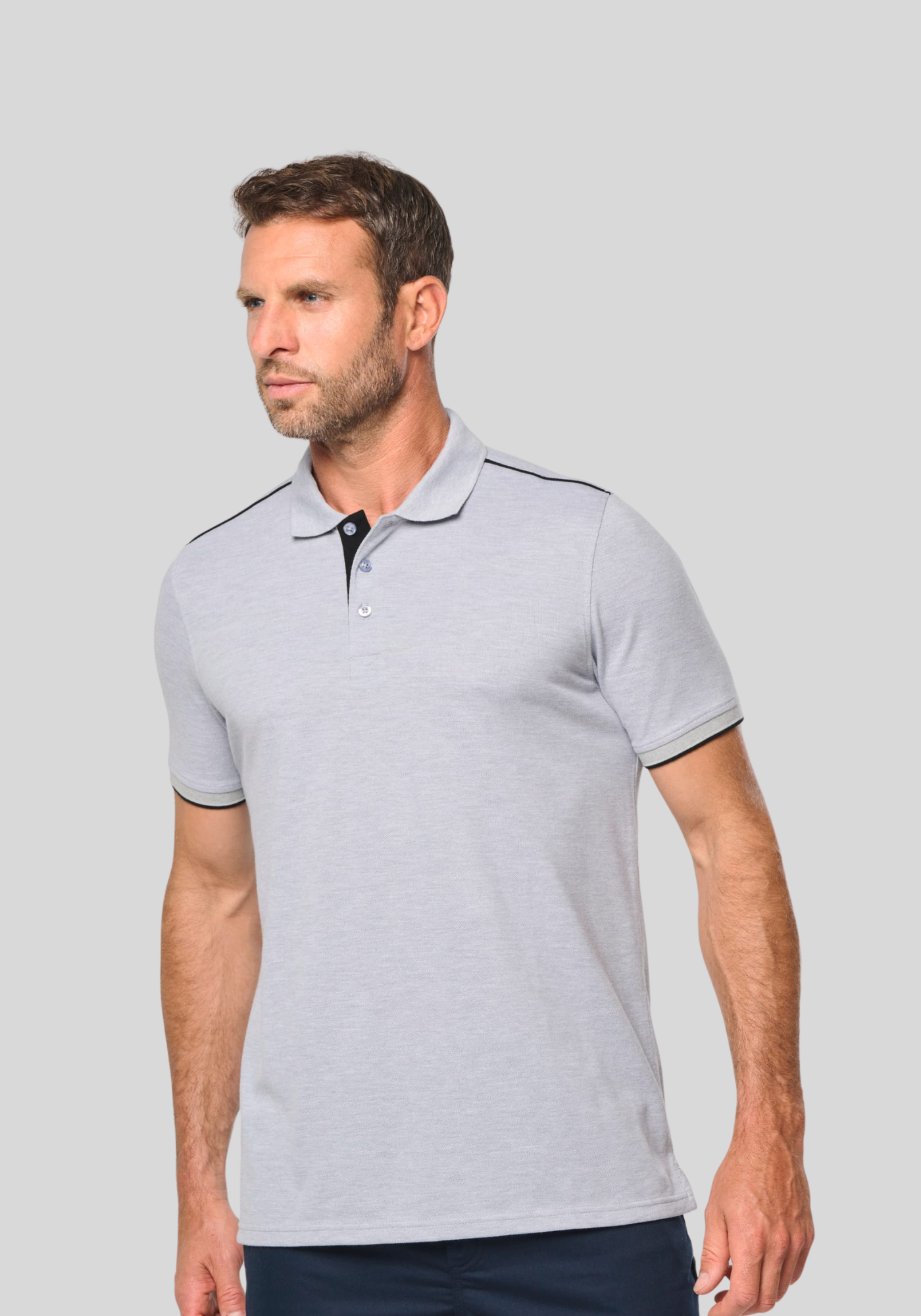 Contrasterende polo Day To Day korte mouwen