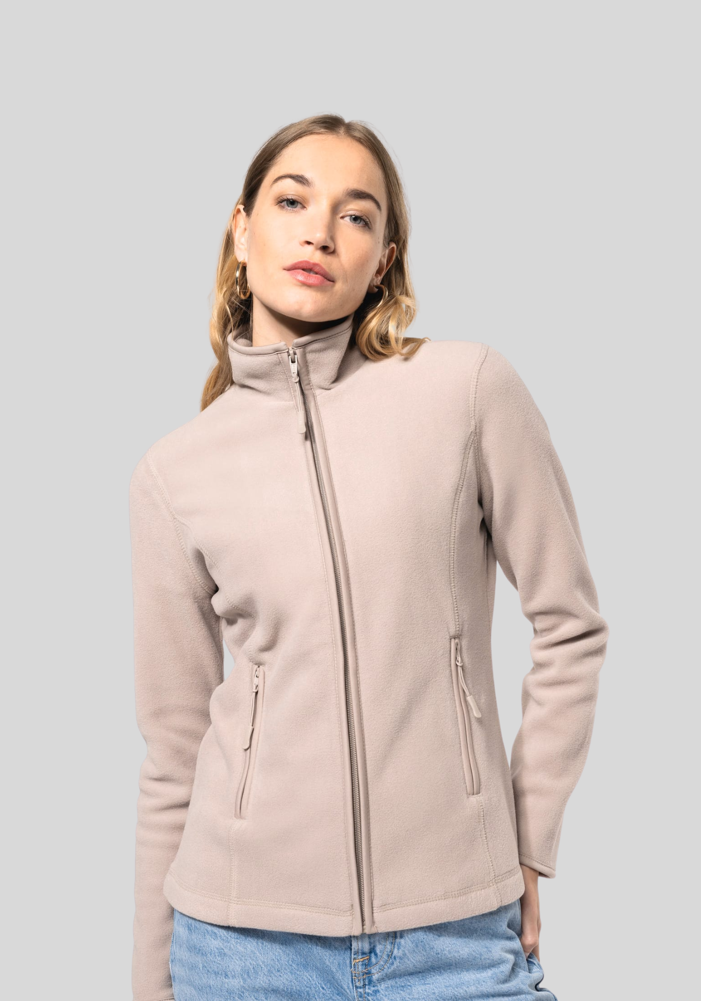 Microfleece met rits dames