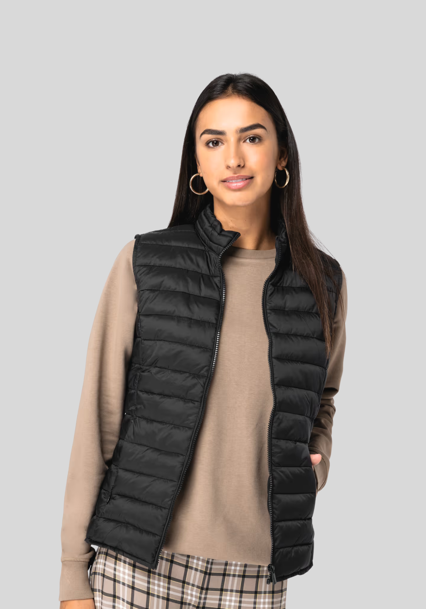 Ecologische lichte bodywarmer voor dames