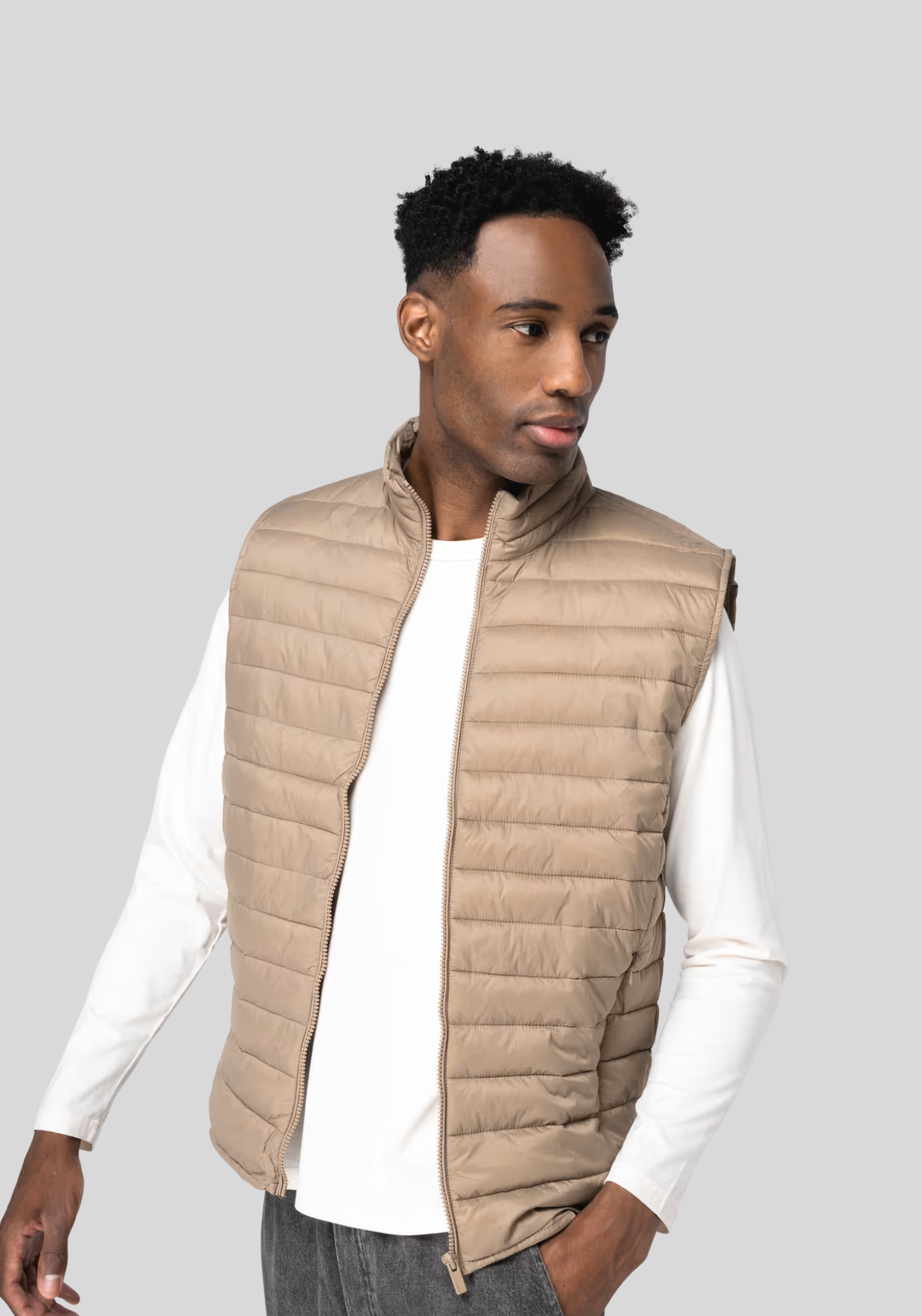 Ecologische lichte bodywarmer voor heren