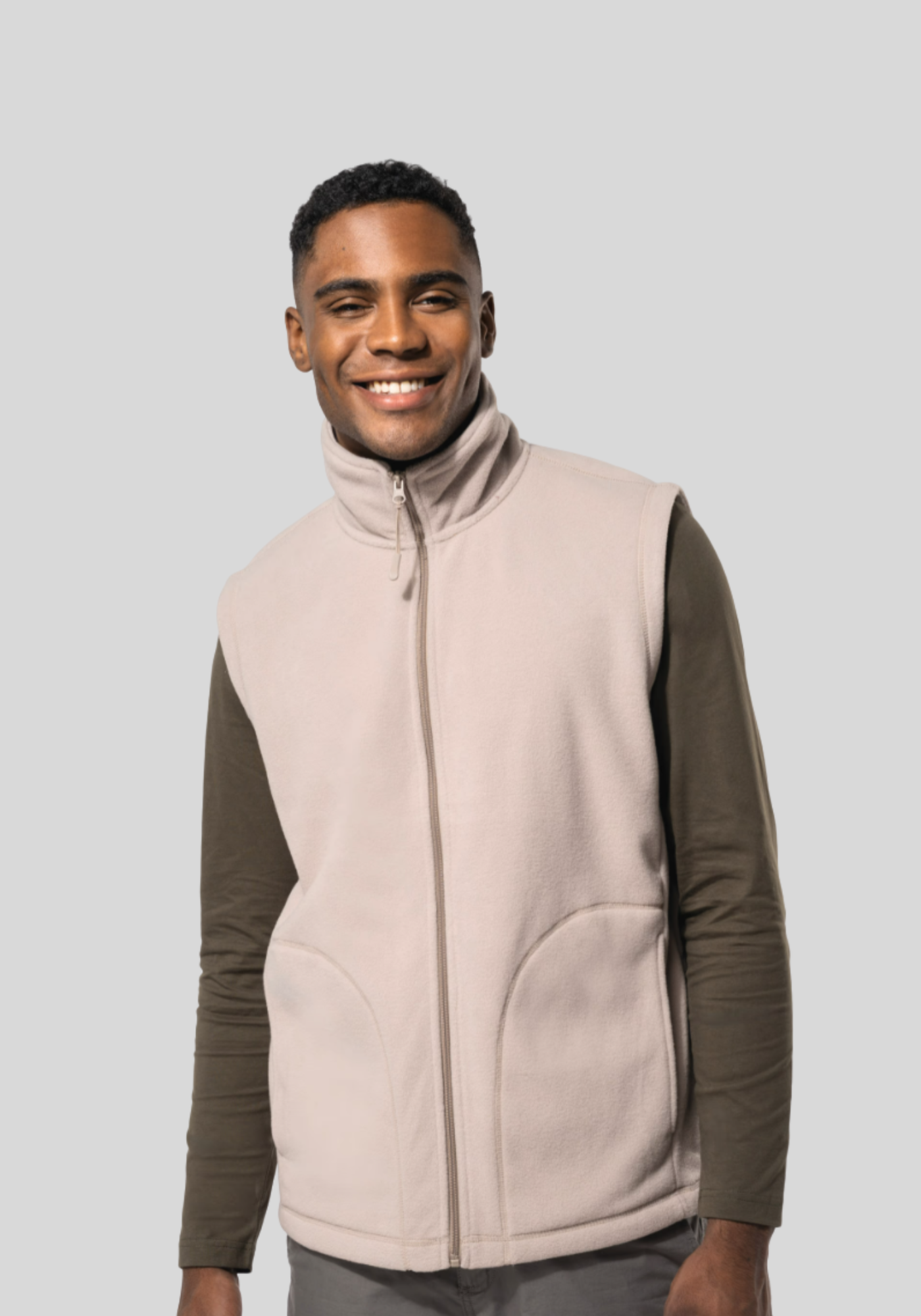 Bodywarmer van microfleece heren