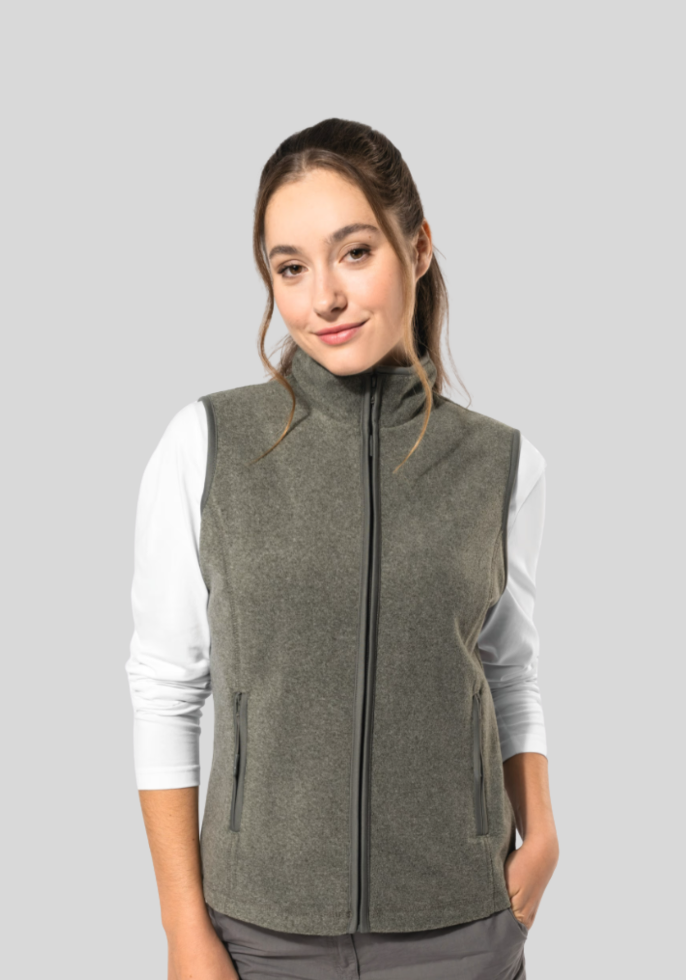 Bodywarmer van microfleece dames