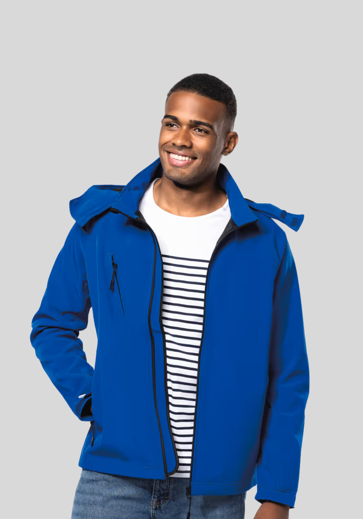 Heren softshell jas met afneembare capuchon