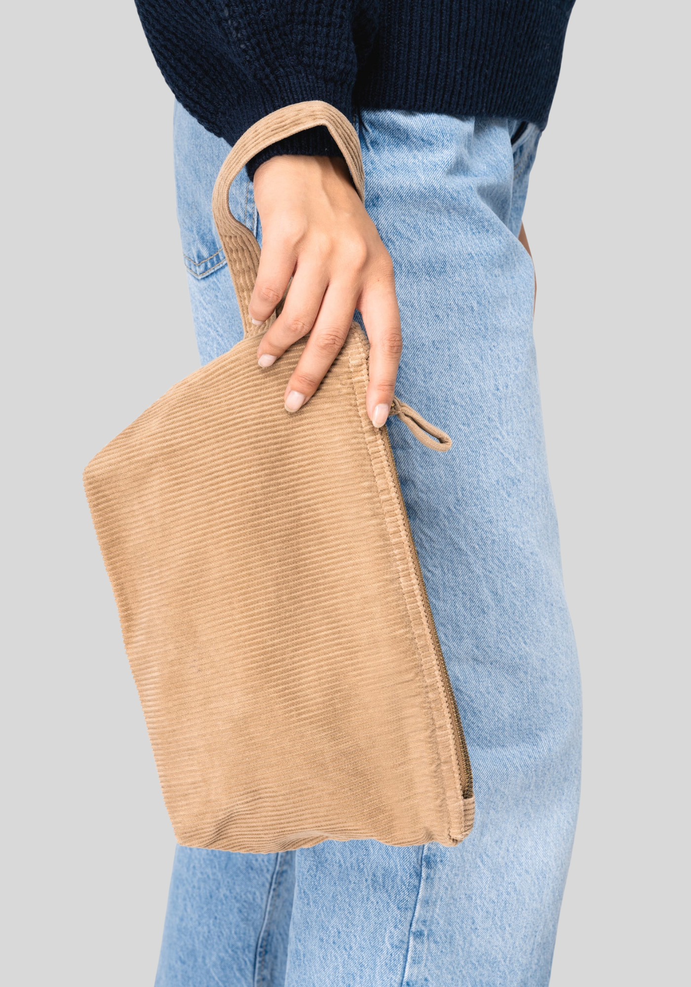 Ecologisch verwassen tasje van ribfluweel