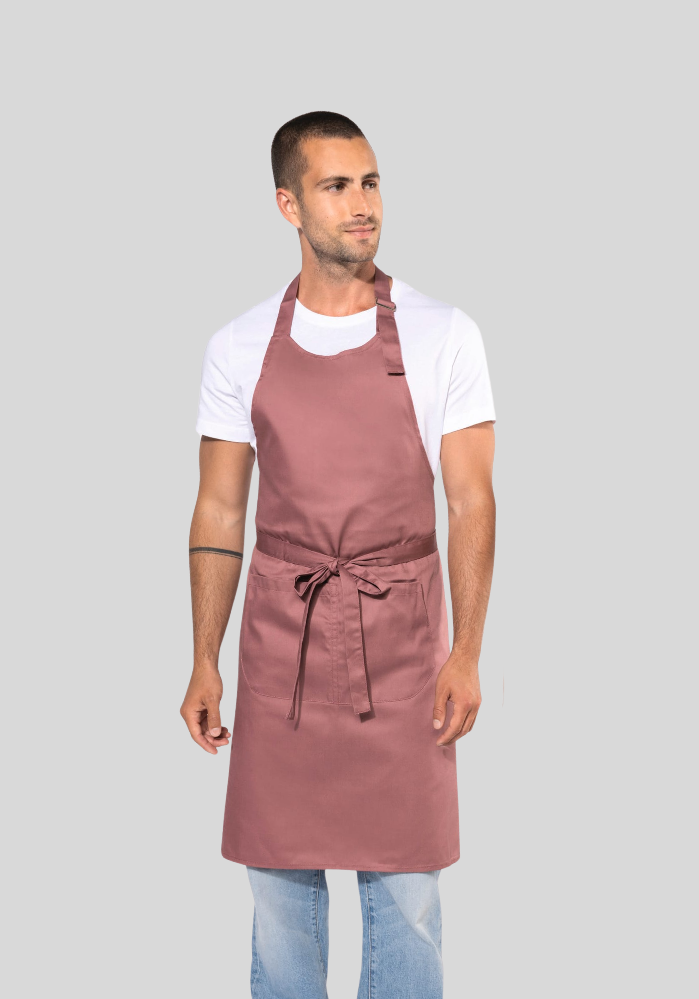 Schort van Polykatoen met zak