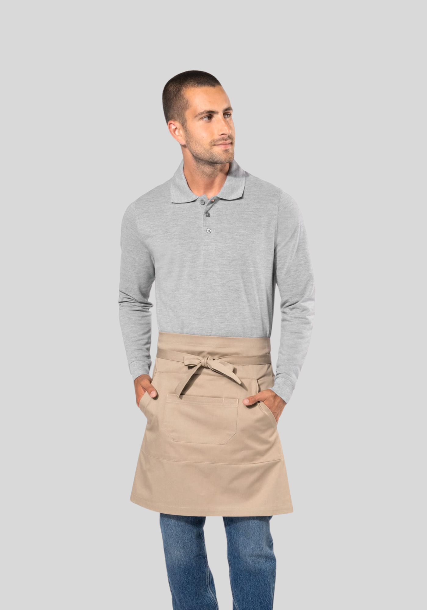 Katoenen halflang schort