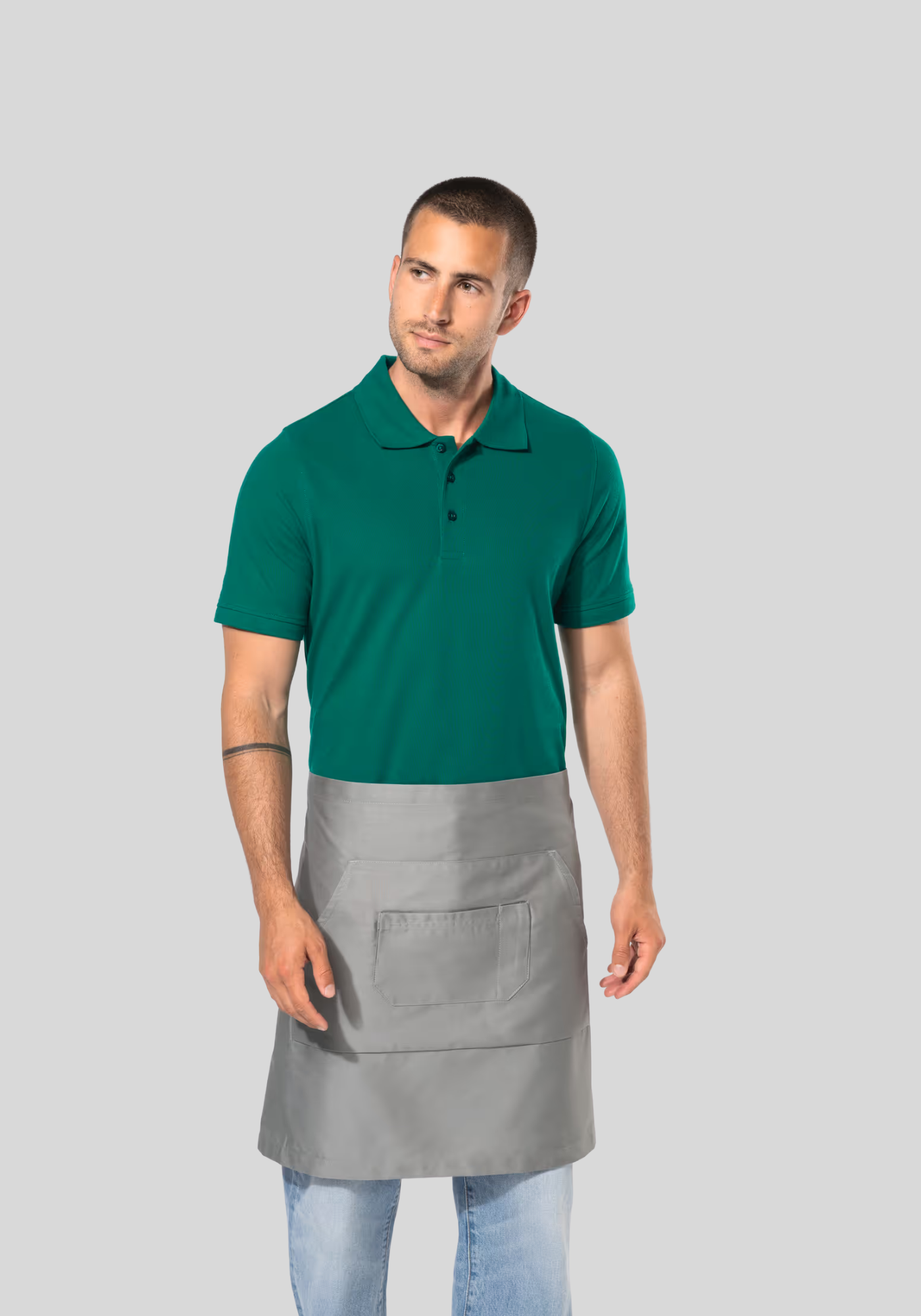 Polykatoen halflang schort