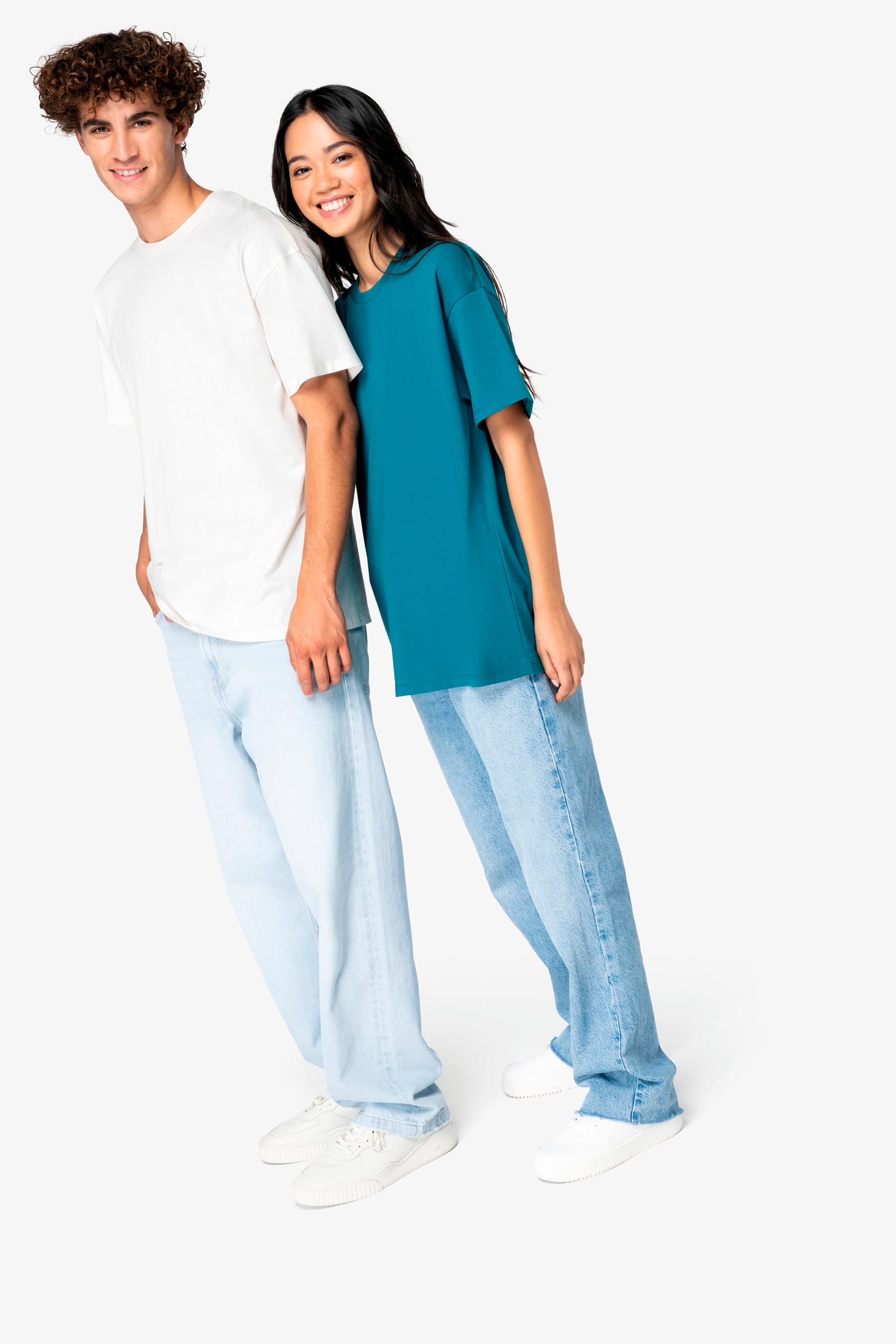 Ecologisch uniseks T-shirt met afhangende mouwen
