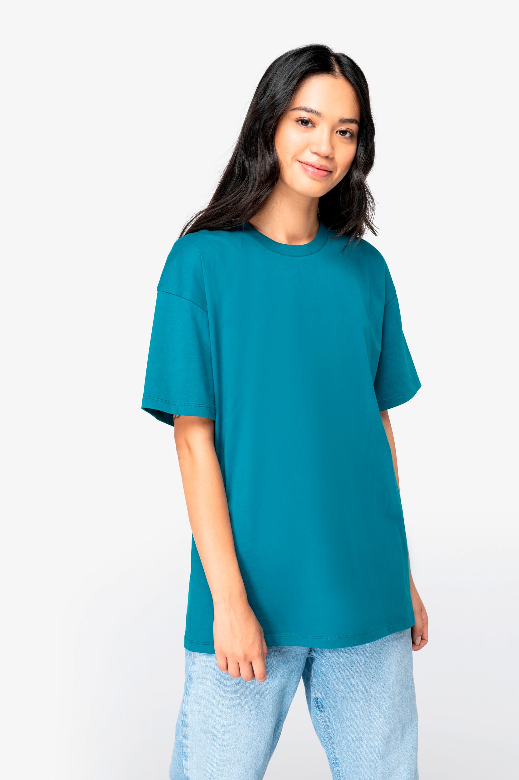 Ecologisch uniseks T-shirt met afhangende mouwen
