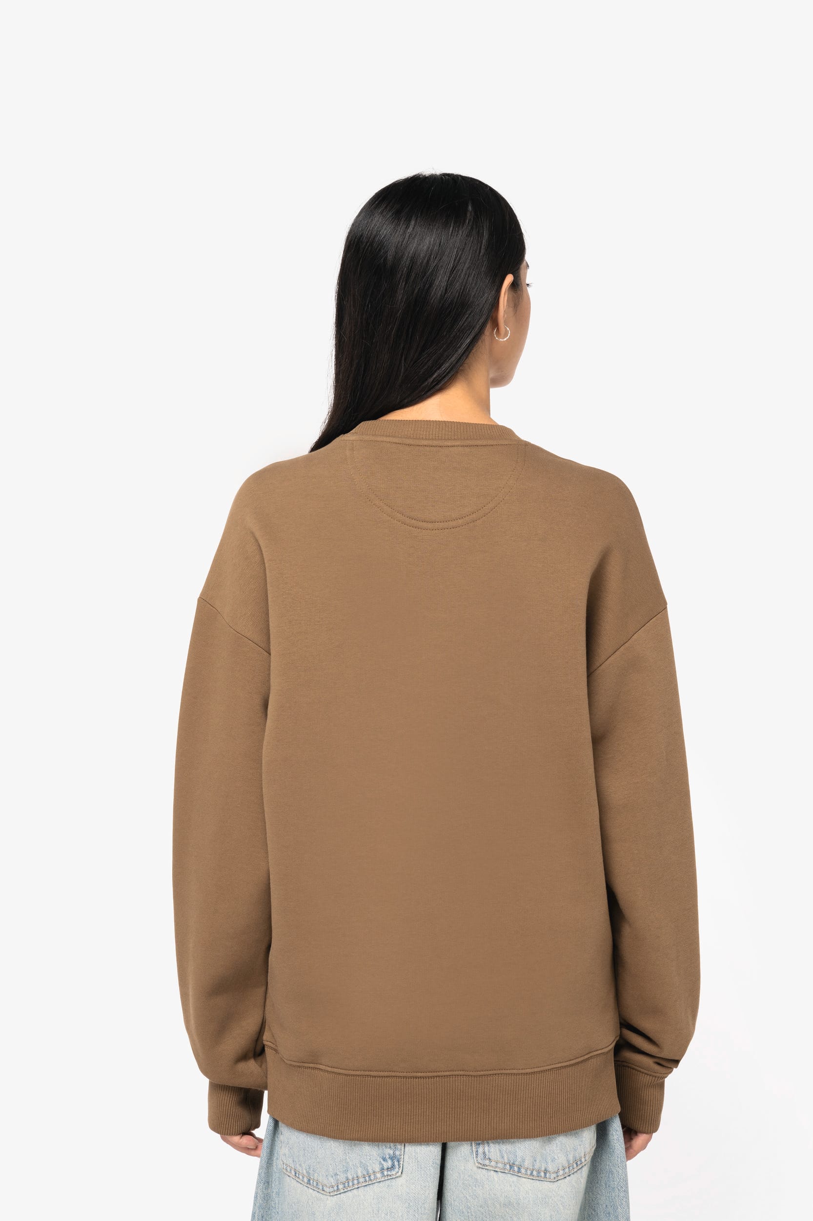 Ecologische oversized uniseks sweater met ronde hals