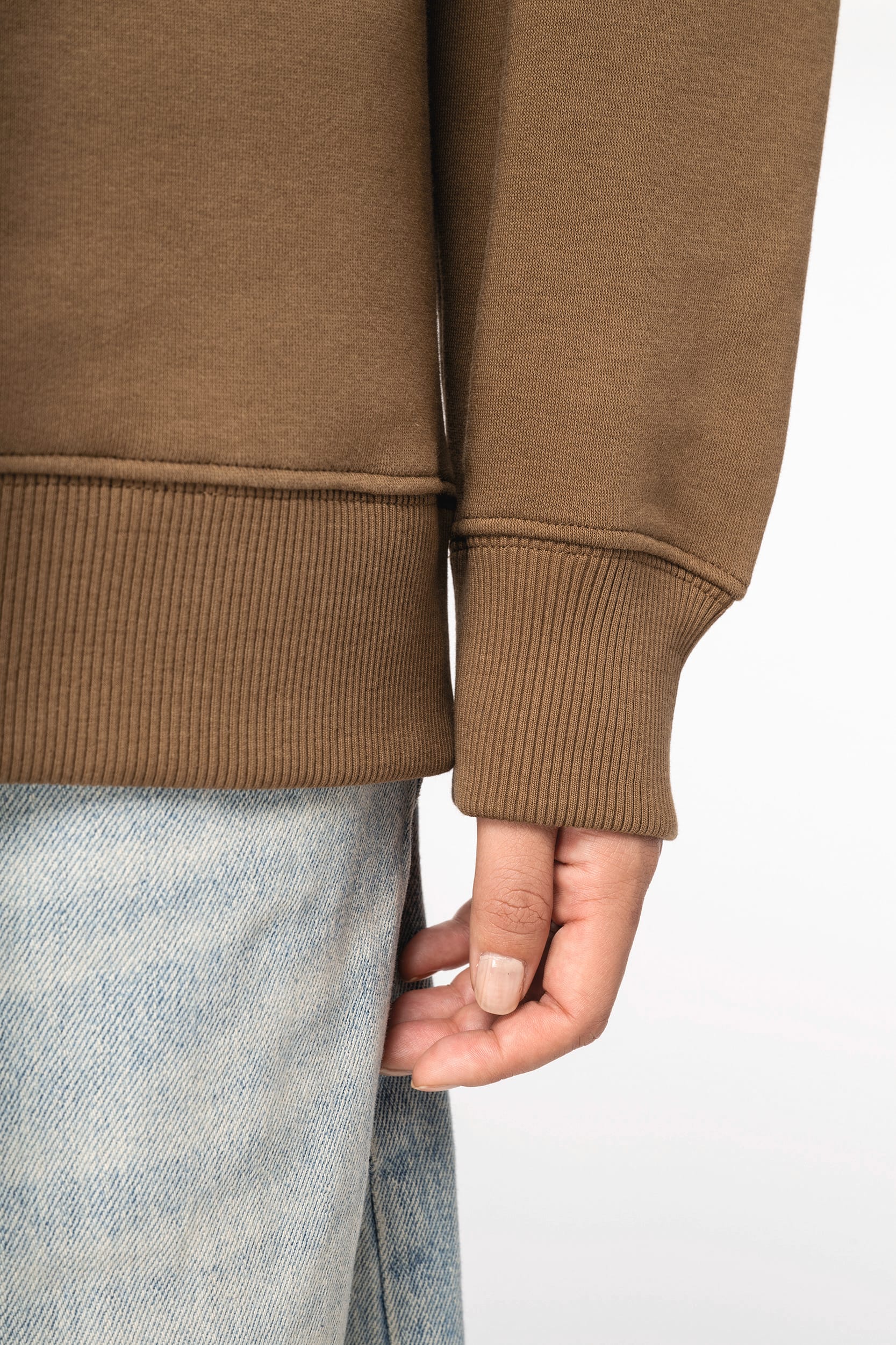 Ecologische oversized uniseks sweater met ronde hals
