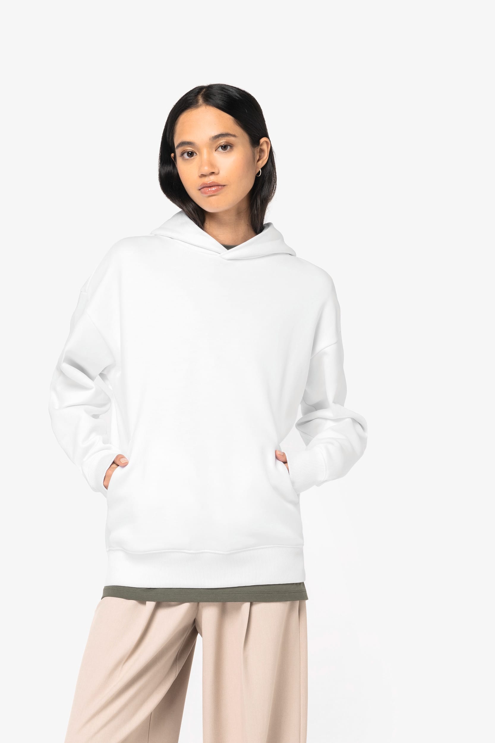 Ecologische uniseks oversized sweater met capuchon