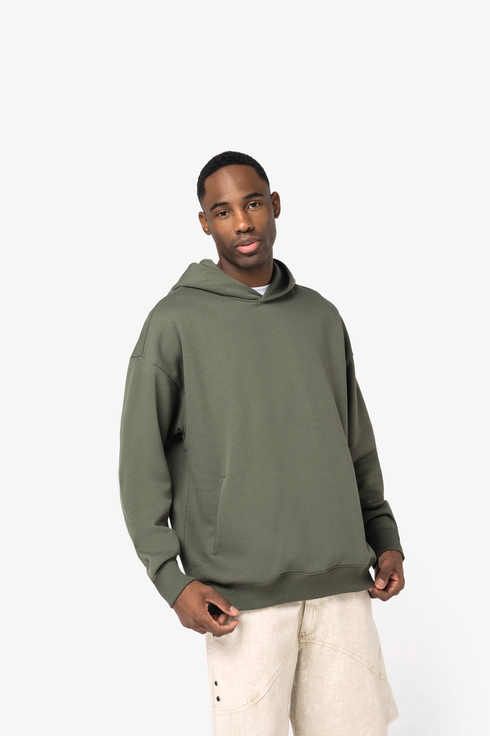 Ecologische uniseks oversized sweater met capuchon
