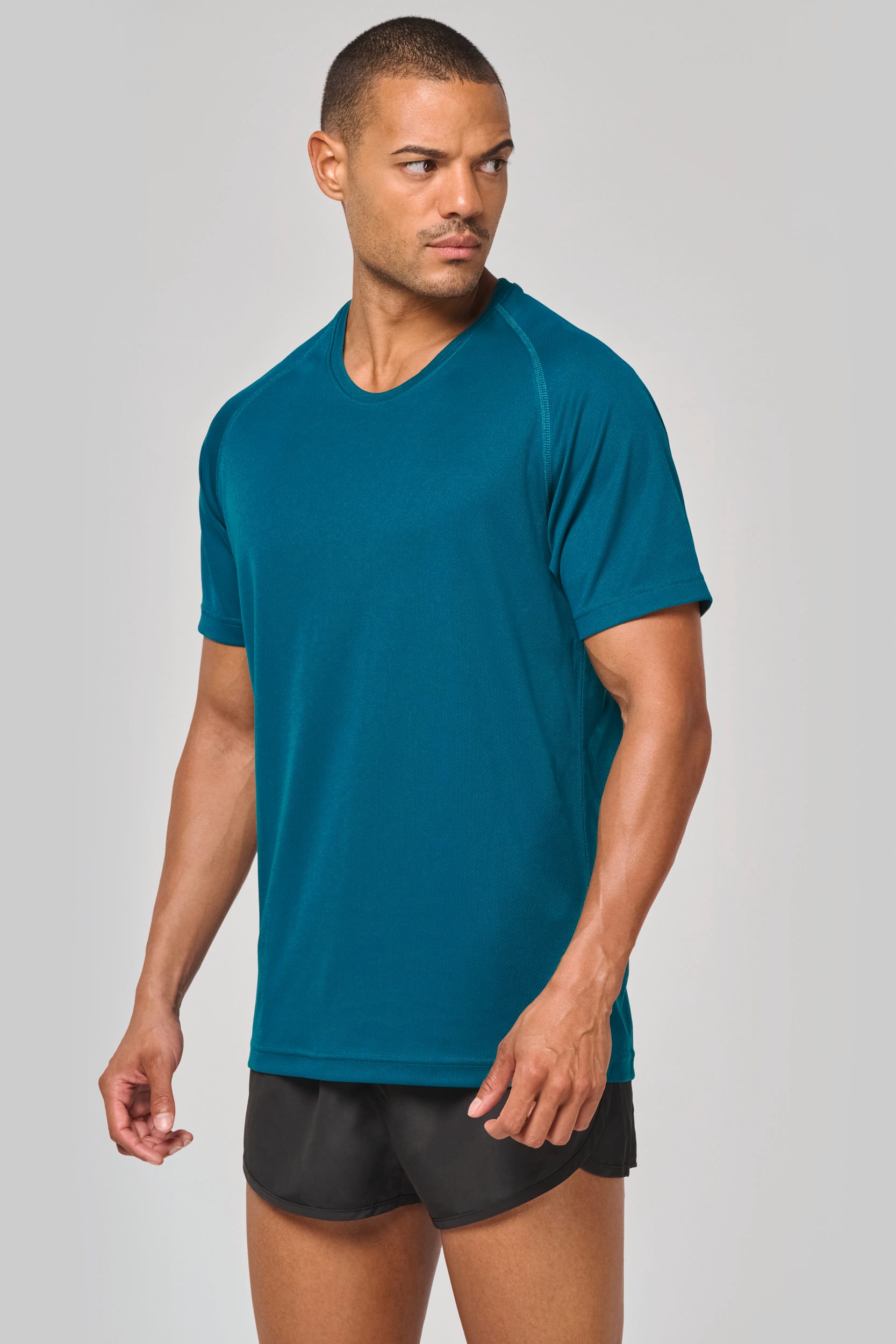 Gerecycled herensport-T-shirt met ronde hals