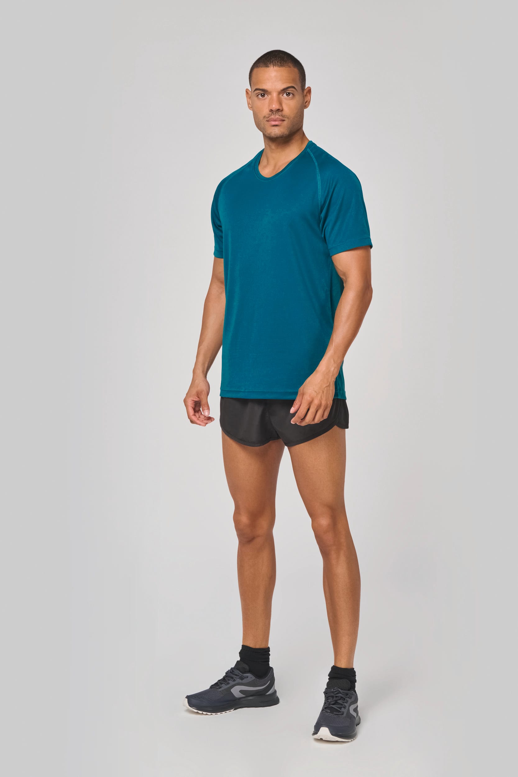 Gerecycled herensport-T-shirt met ronde hals