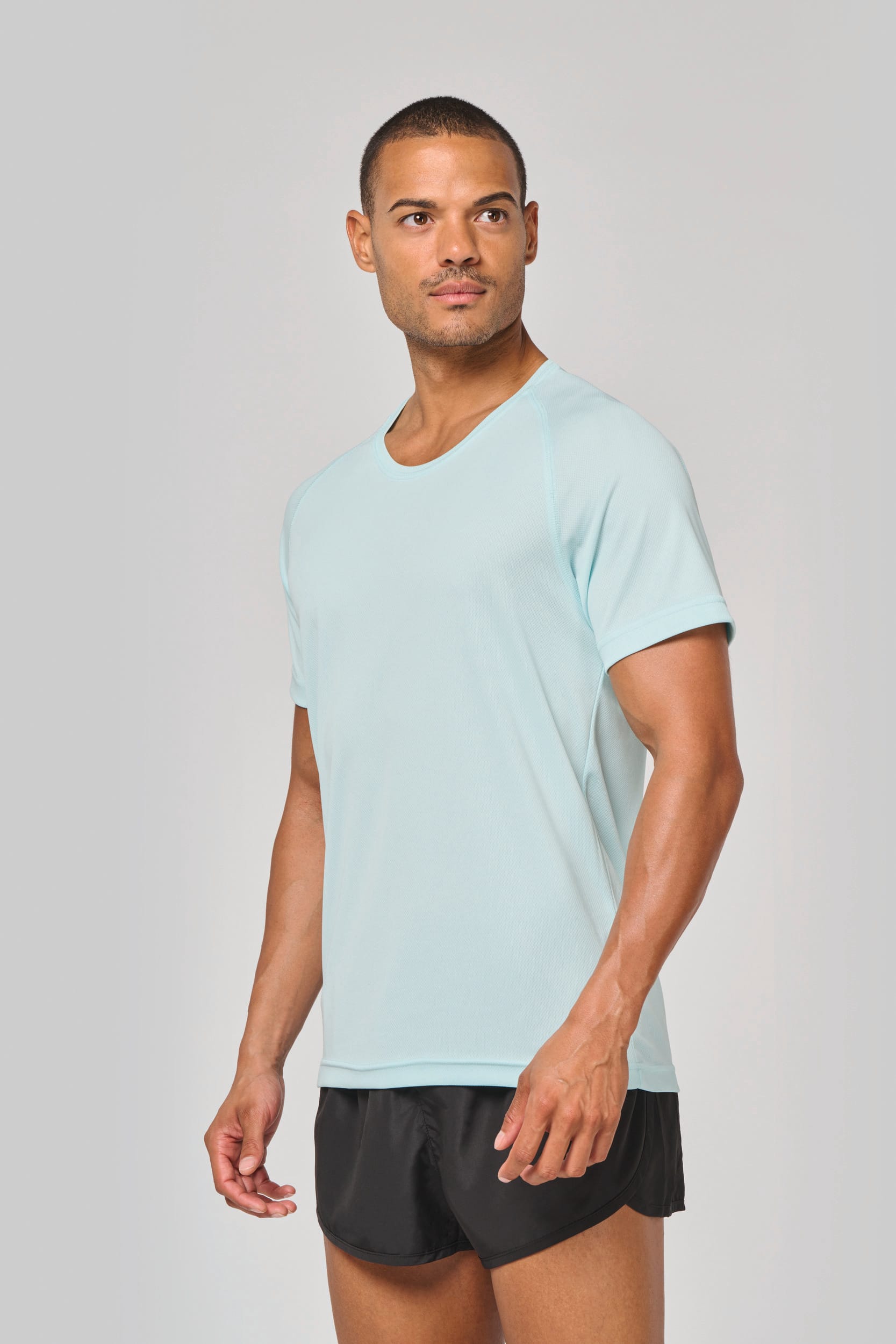 Gerecycled herensport-T-shirt met ronde hals