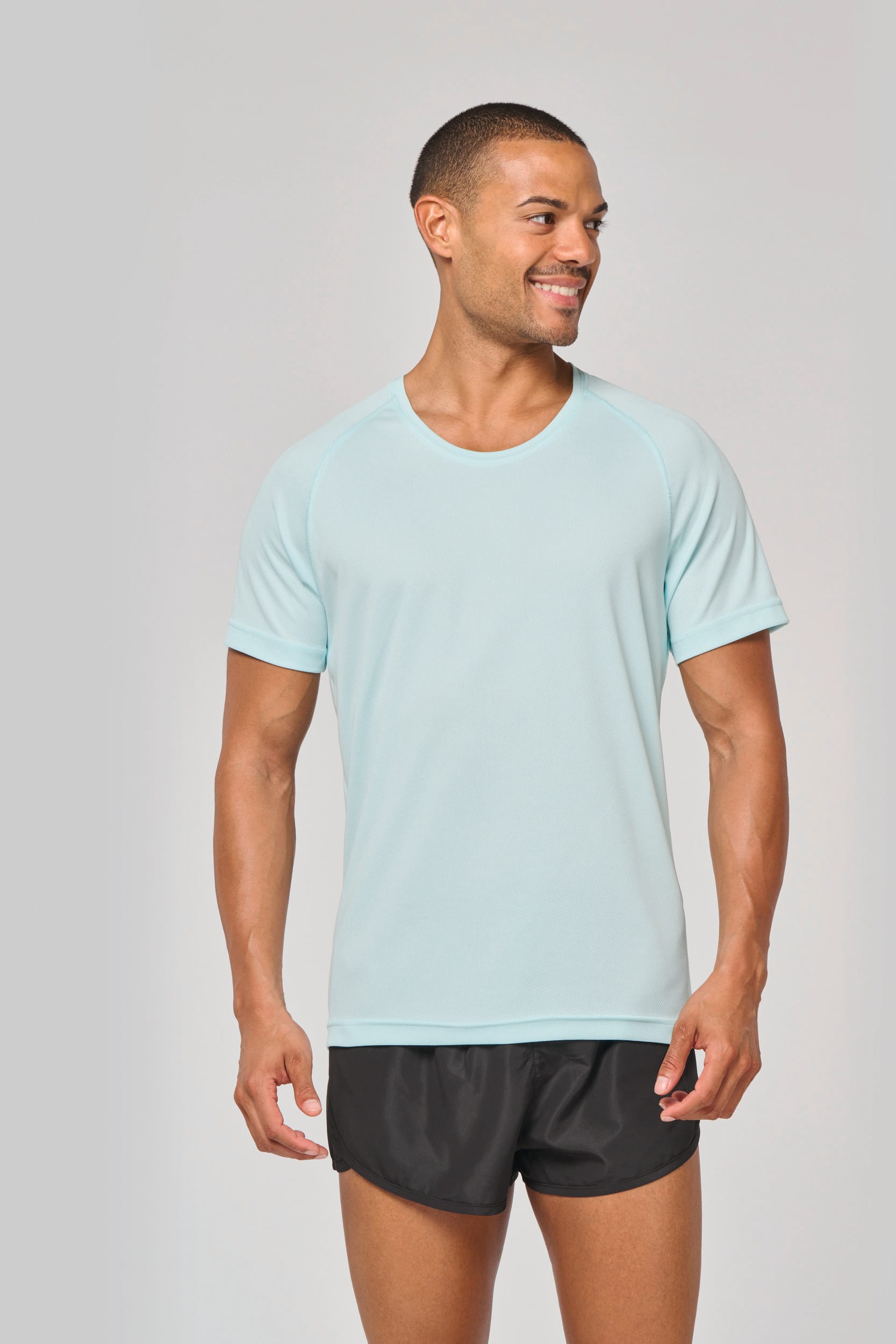 Gerecycled herensport-T-shirt met ronde hals