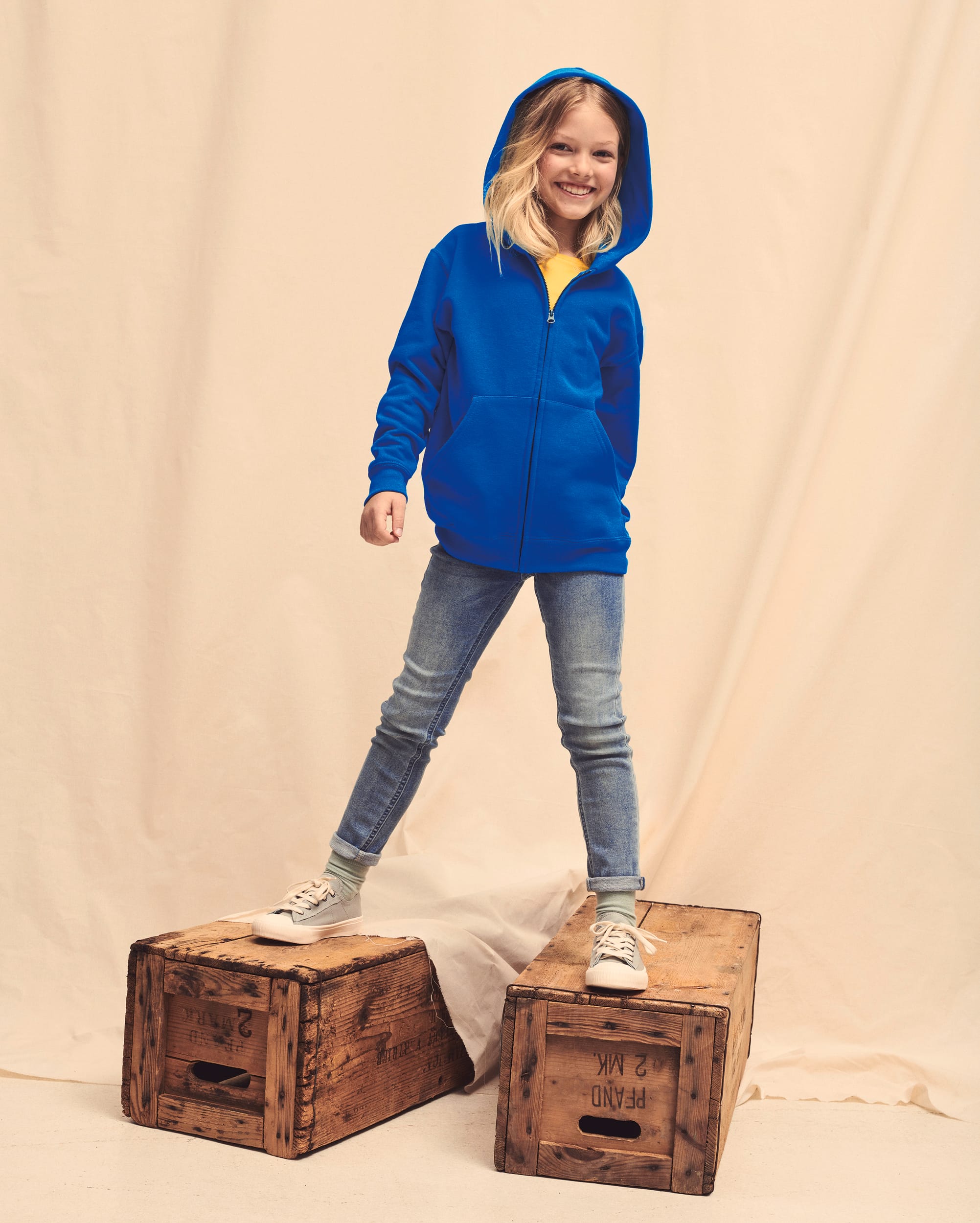 Kids Classic sweatvest met capuchon (62-045-0)